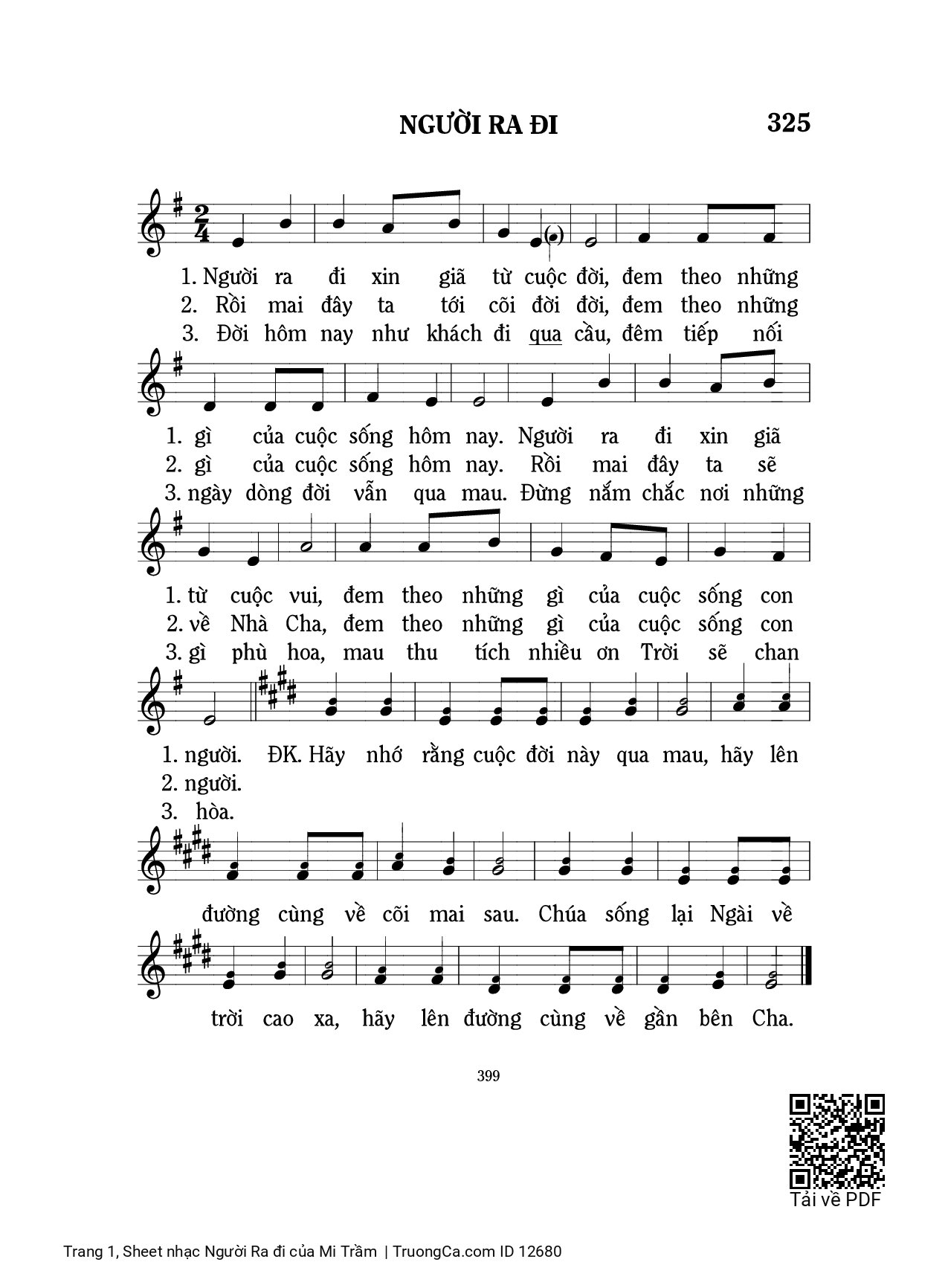 Sheet PDF of Người Ra đi