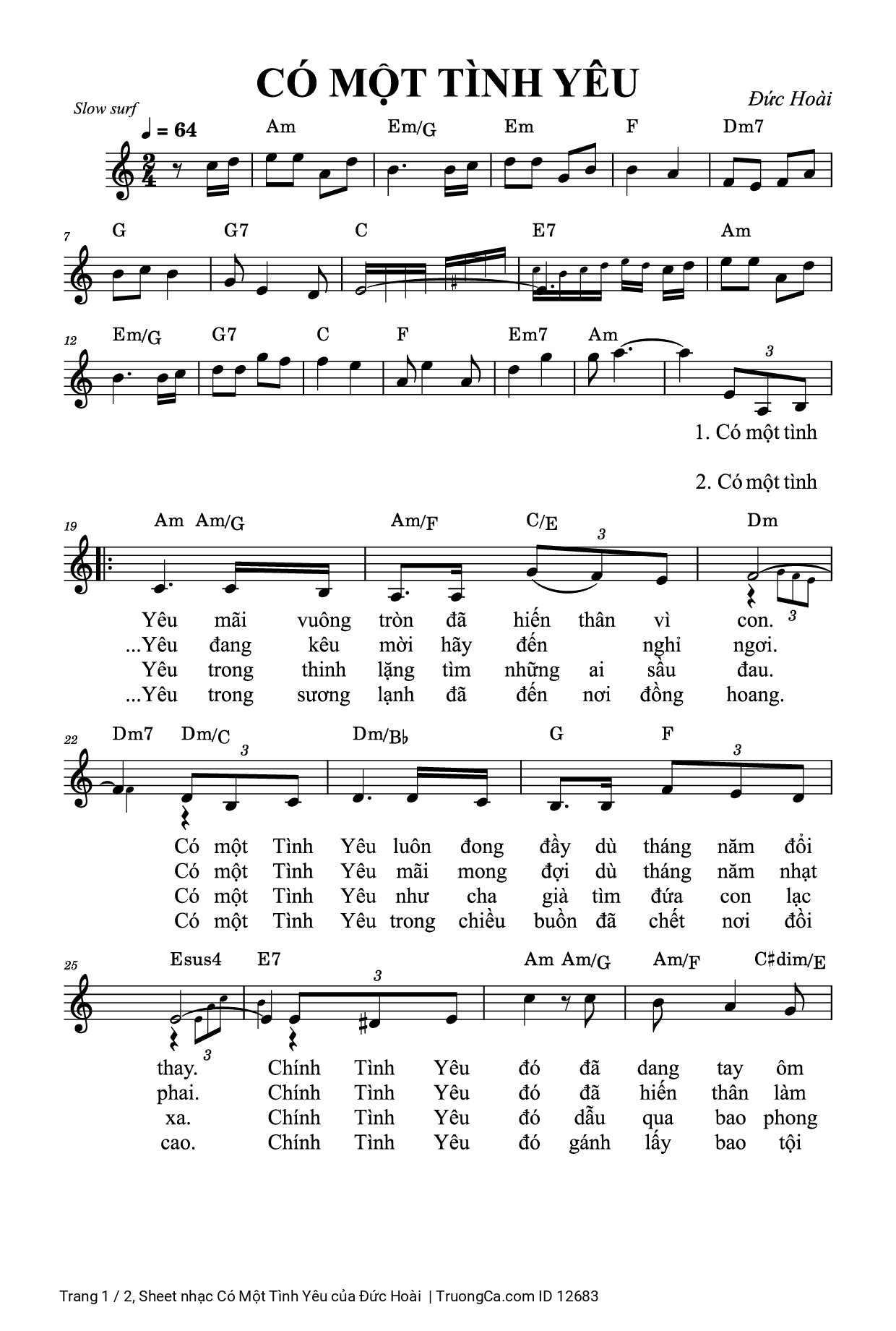 Sheet PDF of Có Một Tình Yêu