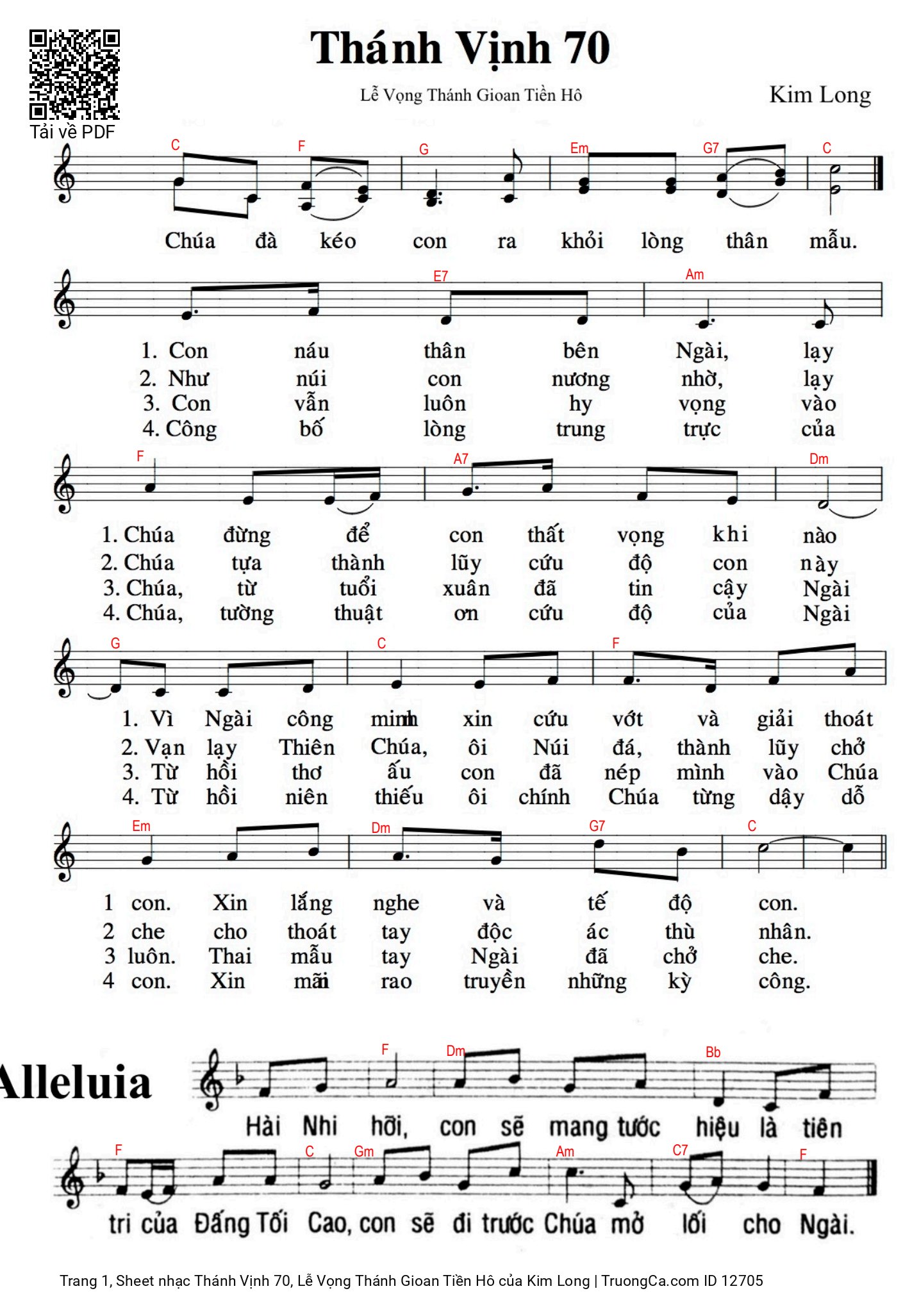 Sheet PDF of Thánh Vịnh 70, Lễ Vọng Thánh Gioan Tiền Hô