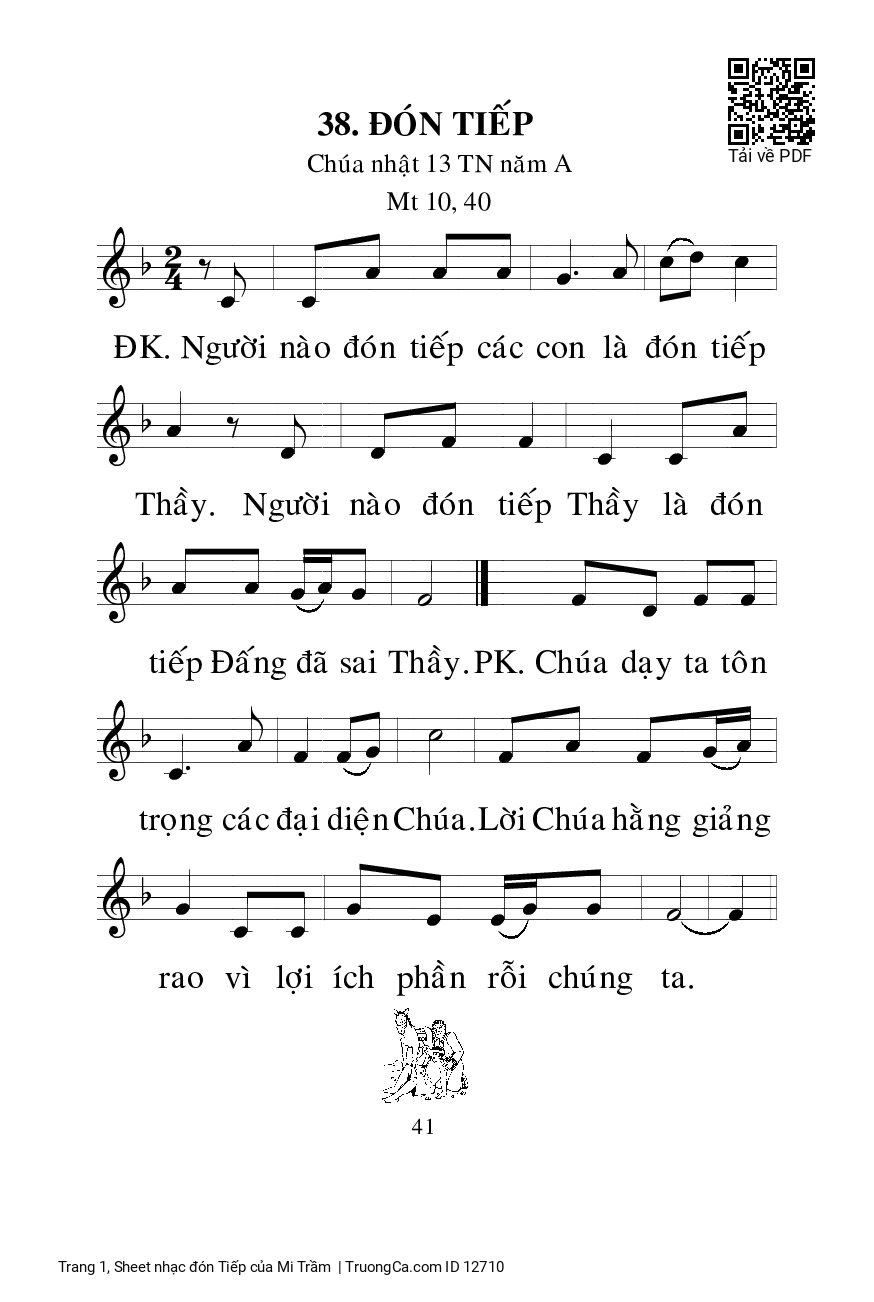 Sheet PDF of đón Tiếp - Mi Trầm