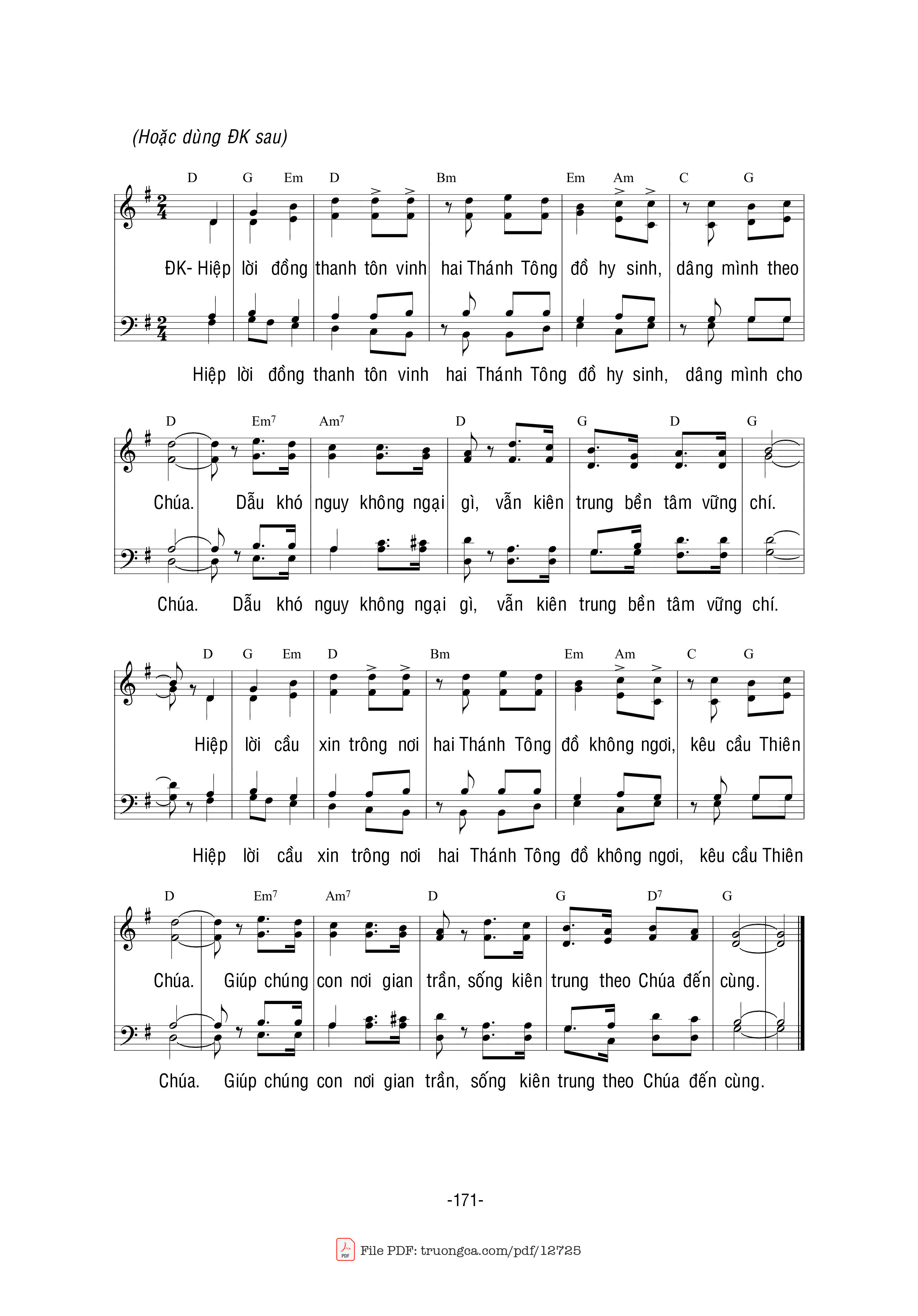 Page 2 of Sheet music PDF Hai Thánh Tông đồ - Bùi Ninh