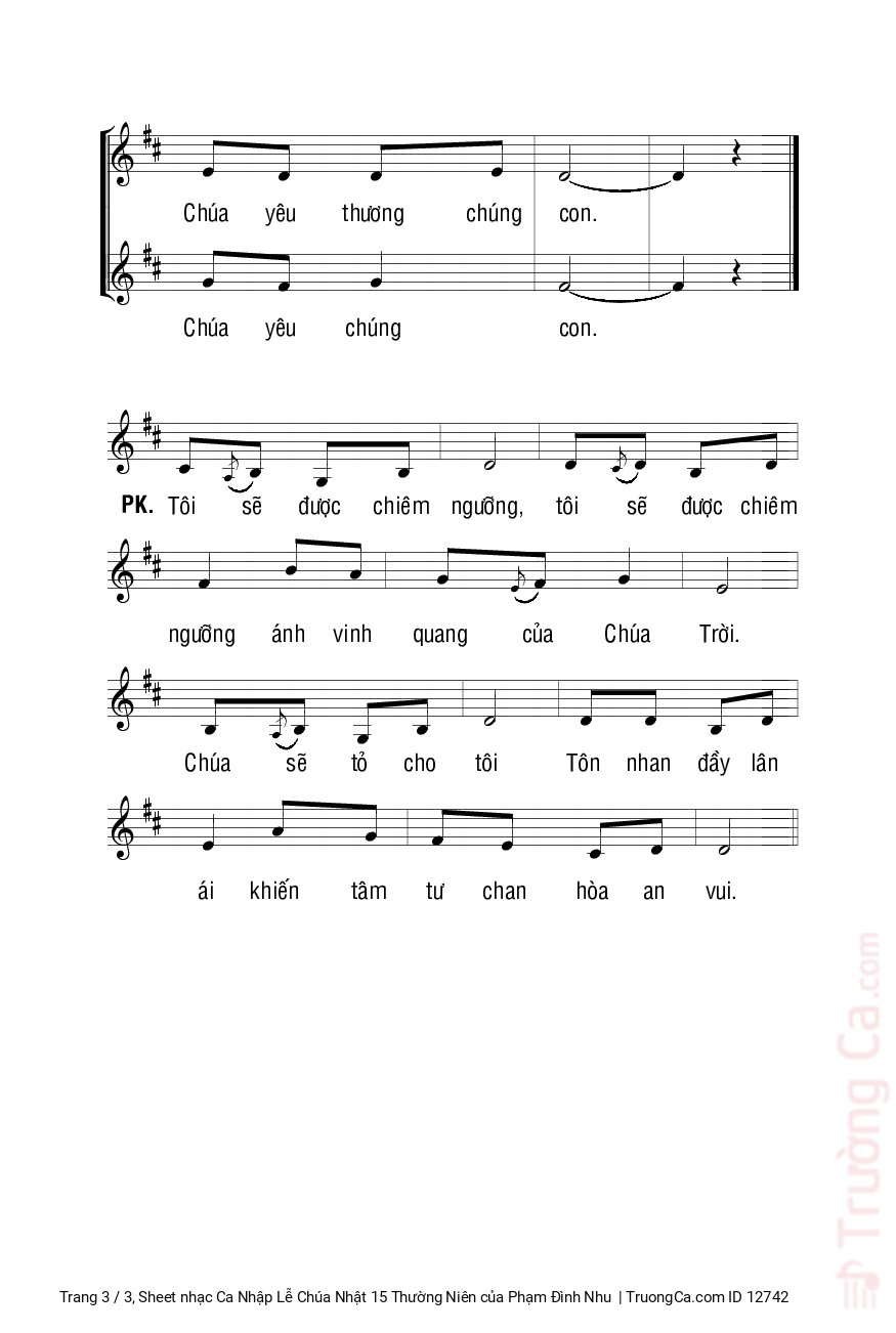 Page 3 of Sheet music PDF Ca Nhập Lễ Chúa Nhật 15 Thường Niên - Phạm Đình Nhu