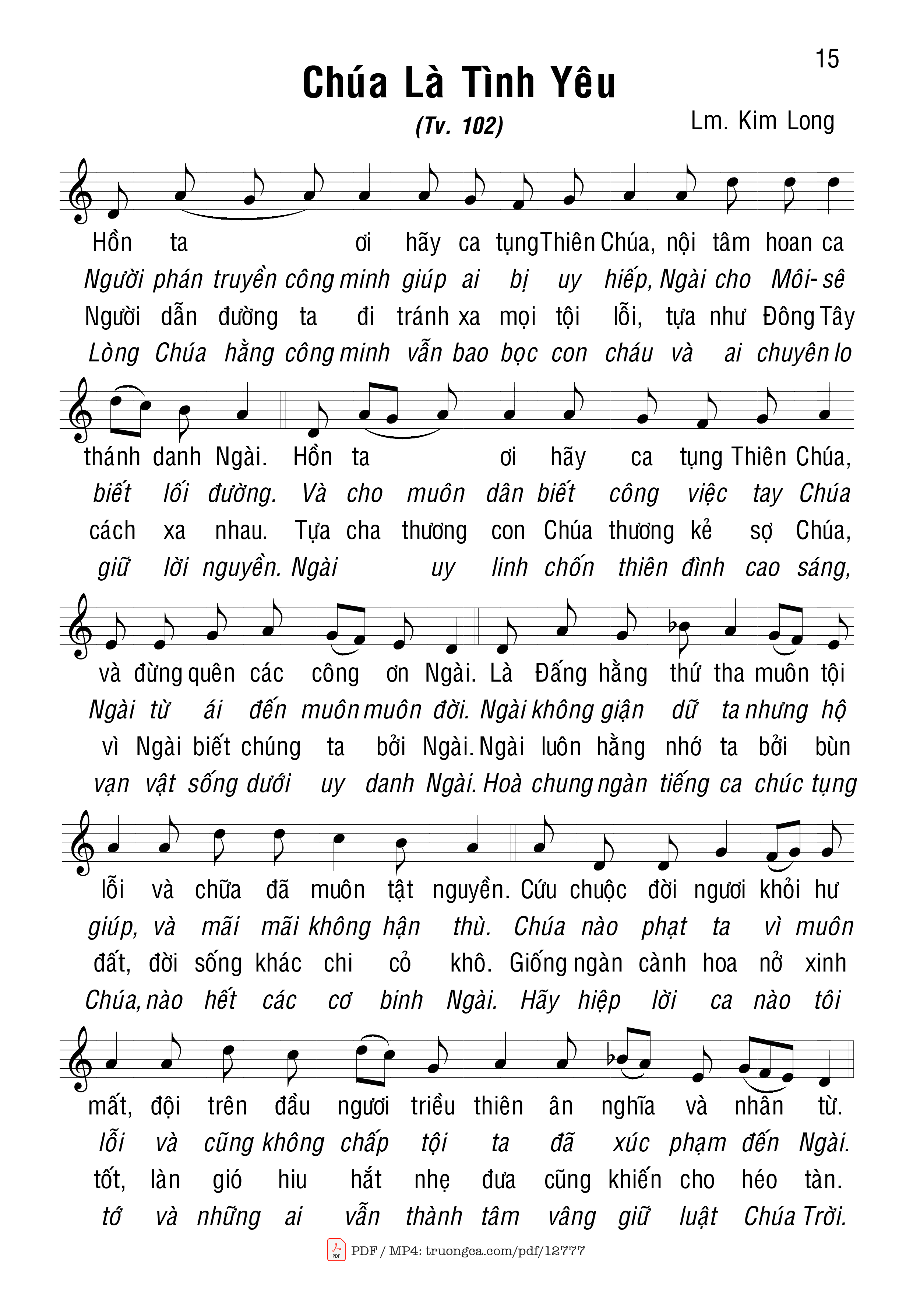 Hồn ta ơi hãy ca tụng Thiên Chúa nội tâm hoan ca thánh danh Ngài, Trang 2