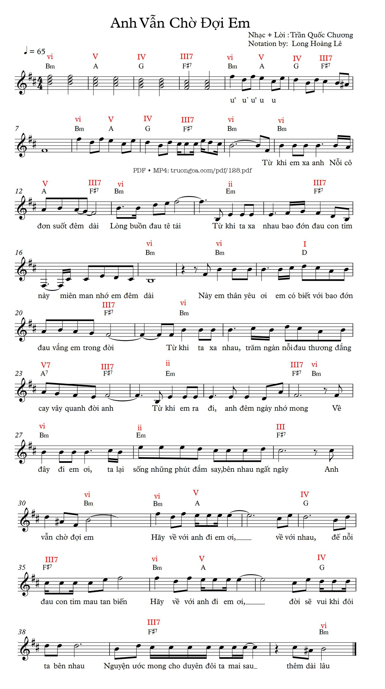 Sheet PDF of Anh vẫn chờ đợi em