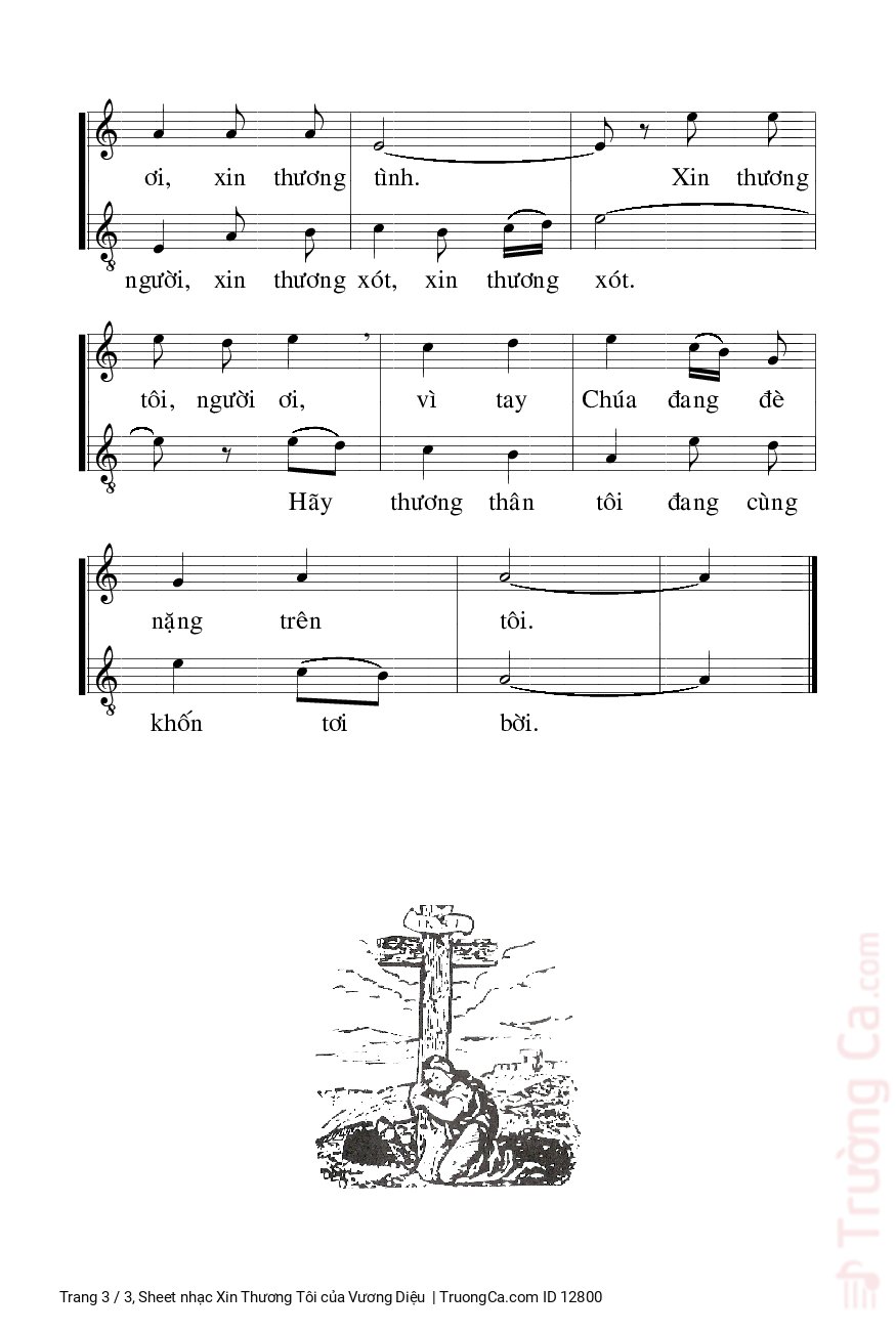 Page 3 of Sheet music PDF Xin Thương Tôi - Vương Diệu