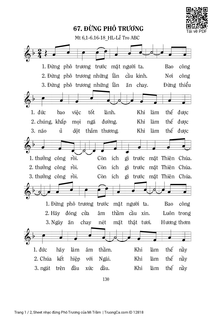 Sheet PDF of đừng Phô Trương