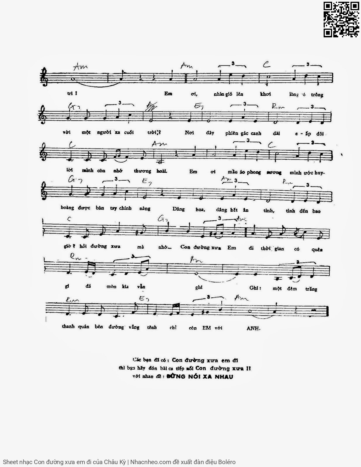 Page 4 of Sheet music PDF Con đường xưa em đi - Châu Kỳ