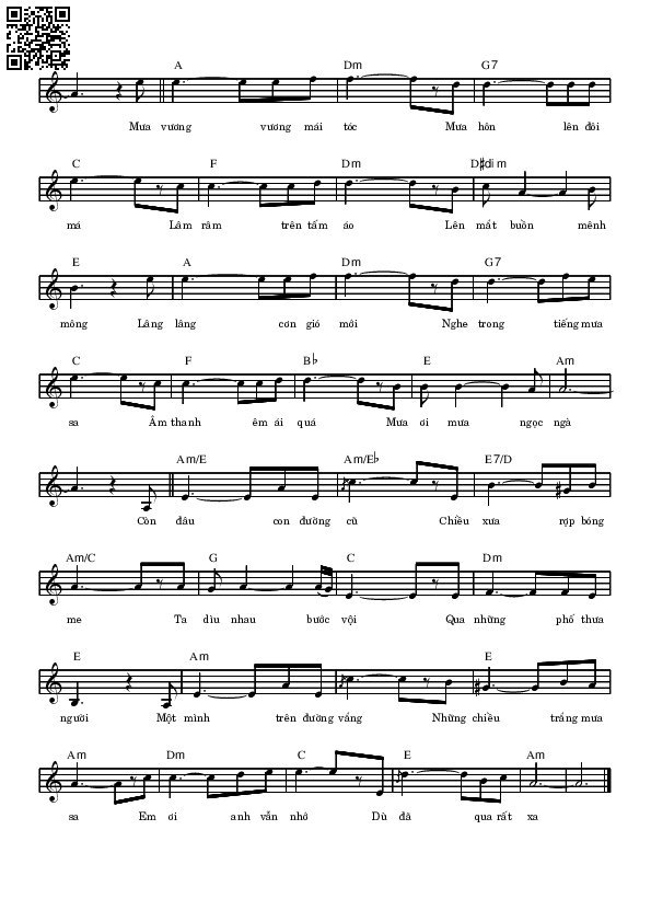 Page 2 of Sheet music PDF Con đường xưa mưa bay - Võ Tá Hân