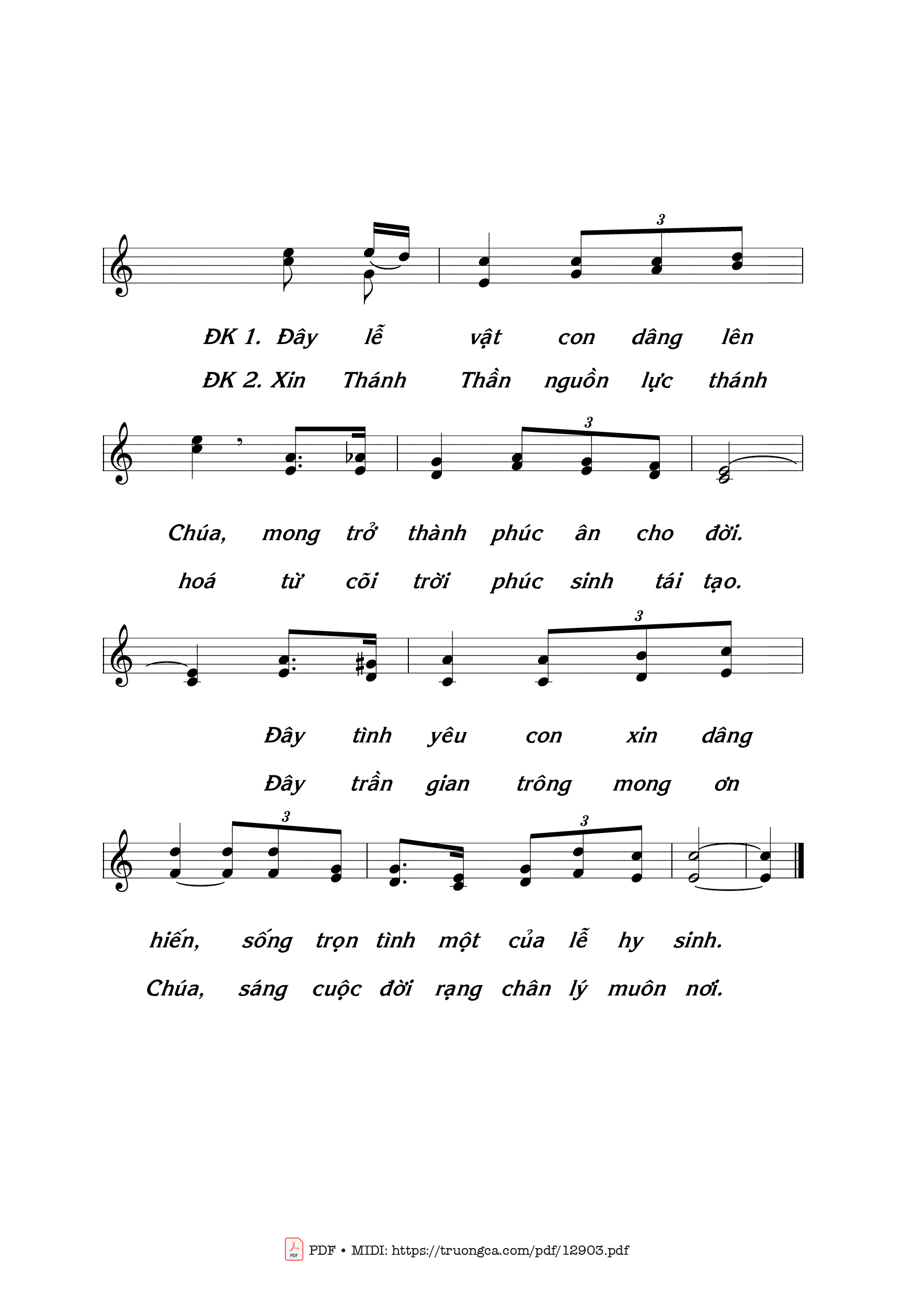 Page 2 of Sheet music PDF Của Lễ Hy Sinh - Thái Nguyên
