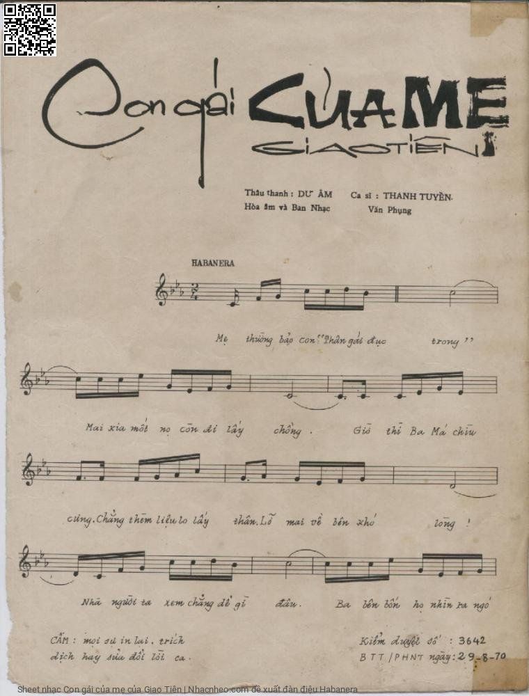 Page 2 of Sheet music PDF Con gái của mẹ - Giao Tiên