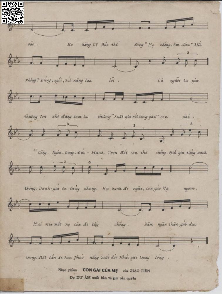 Page 3 of Sheet music PDF Con gái của mẹ - Giao Tiên