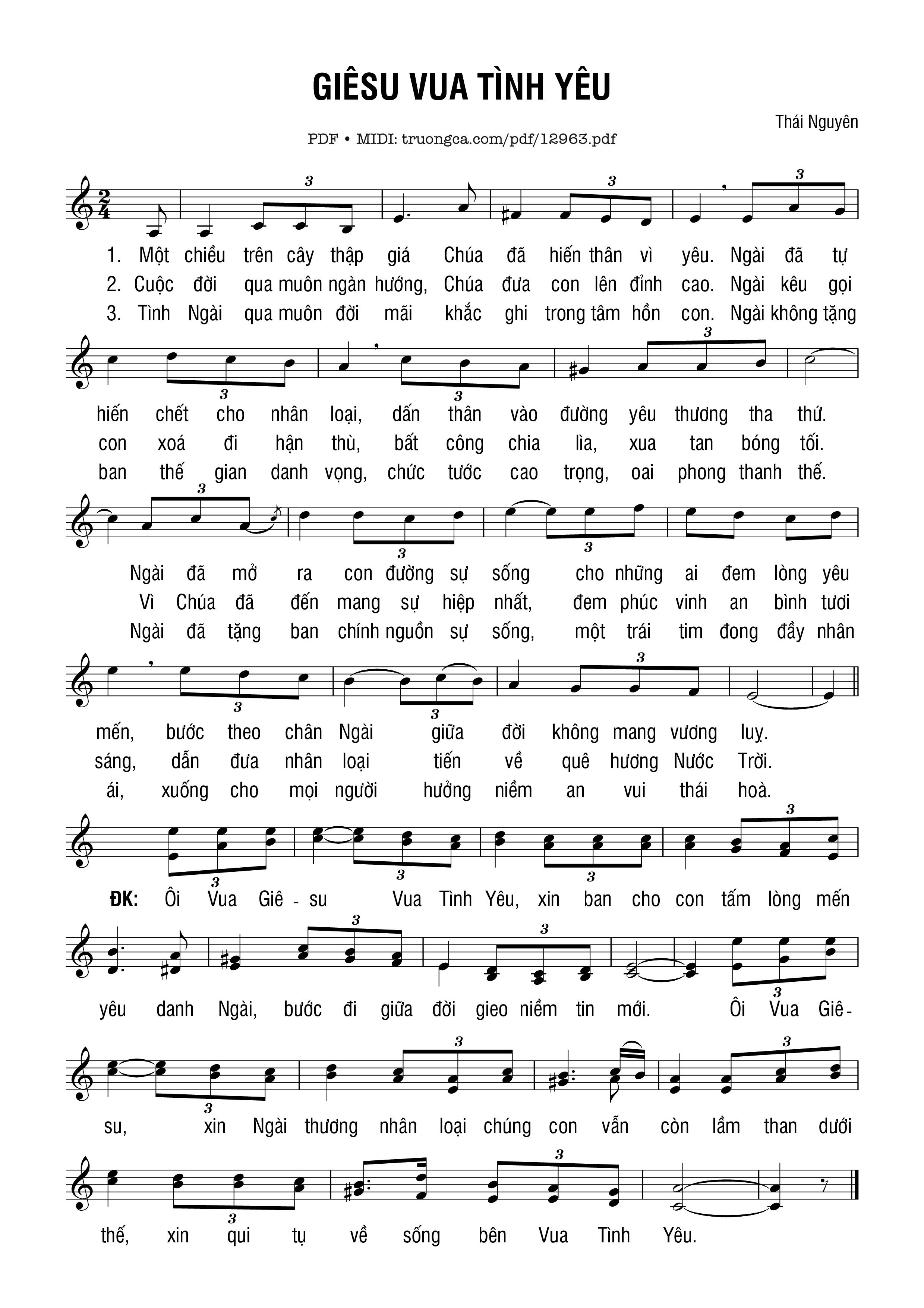 Giêsu, Vua Tình Yêu