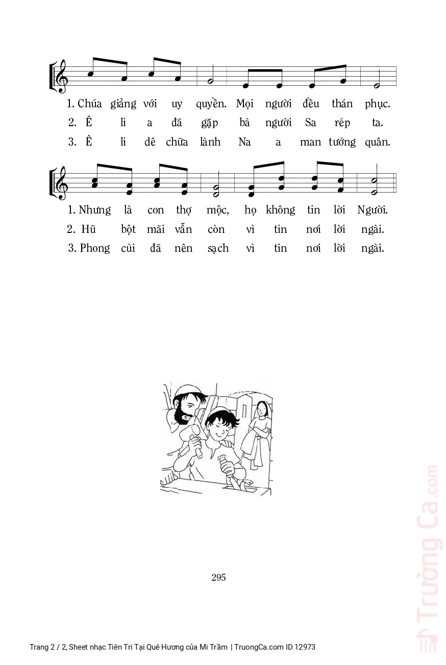 Page 2 of Sheet music PDF Tiên Tri Tại Quê Hương - Mi Trầm