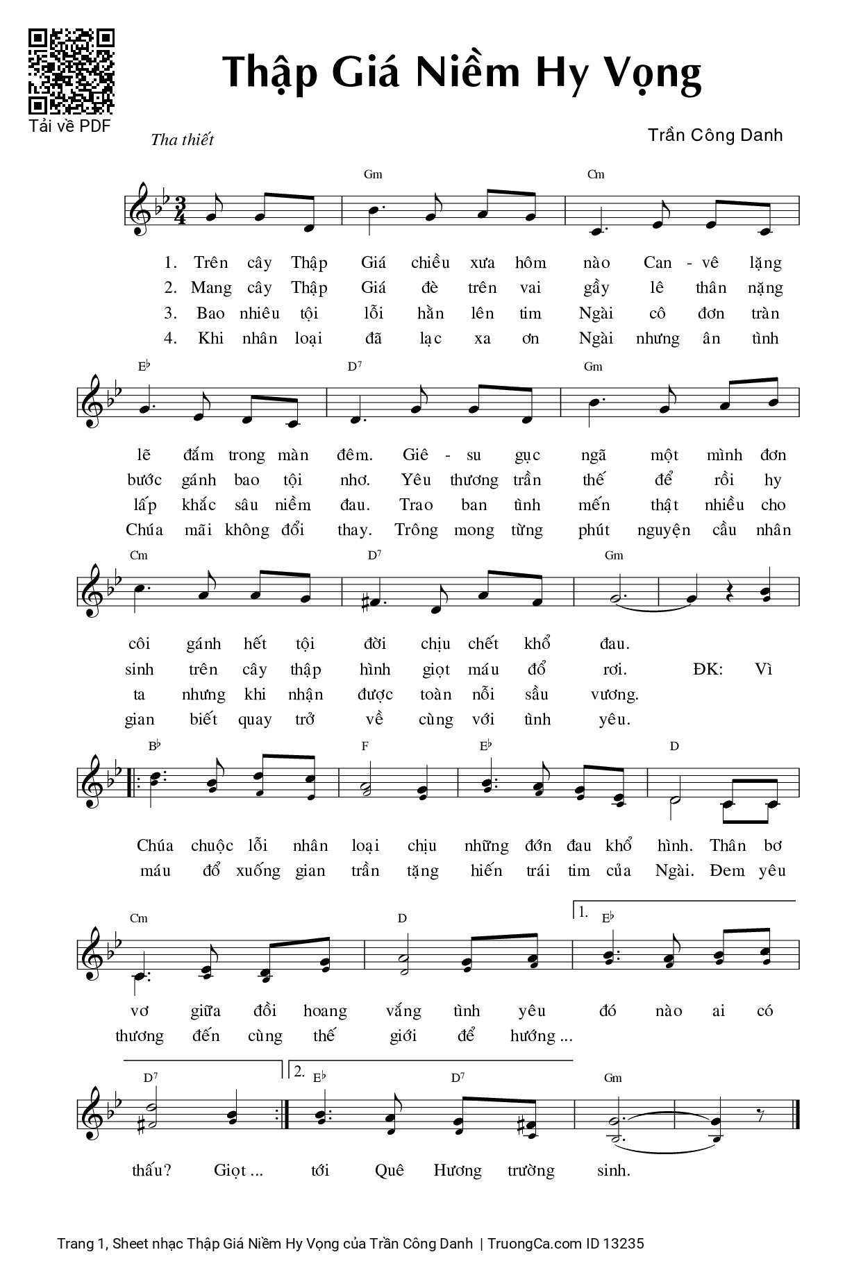 Sheet PDF of Thập Giá Niềm Hy Vọng