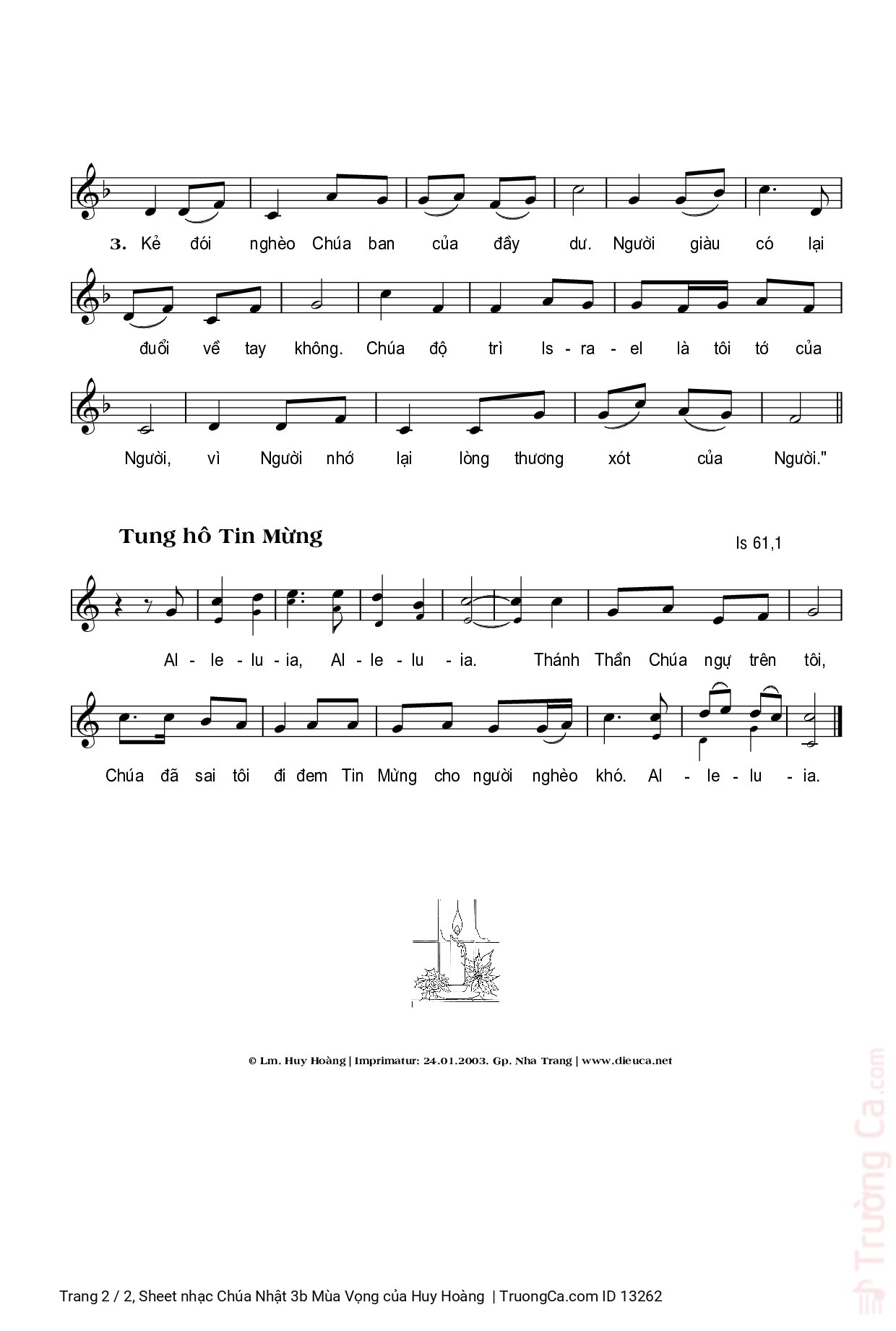 Page 2 of Sheet music PDF Chúa Nhật 3b Mùa Vọng - Huy Hoàng