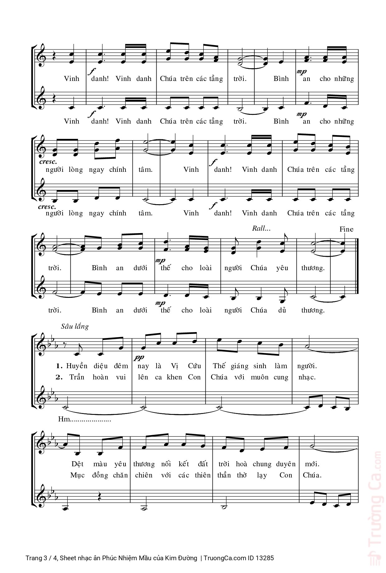 Page 3 of Sheet music PDF ân Phúc Nhiệm Mầu - Kim Đường