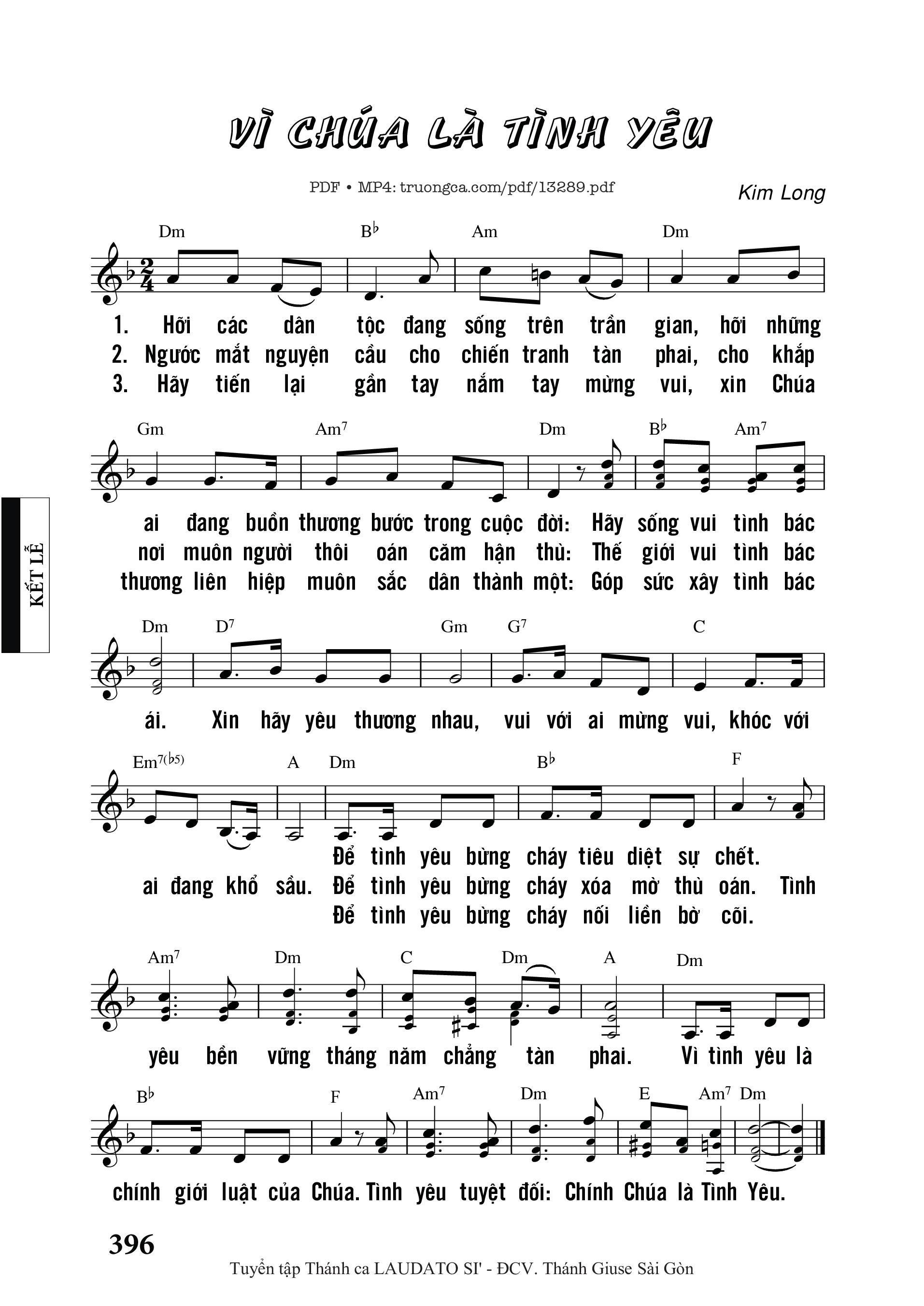Sheet PDF of Vì Chúa Là Tình Yêu