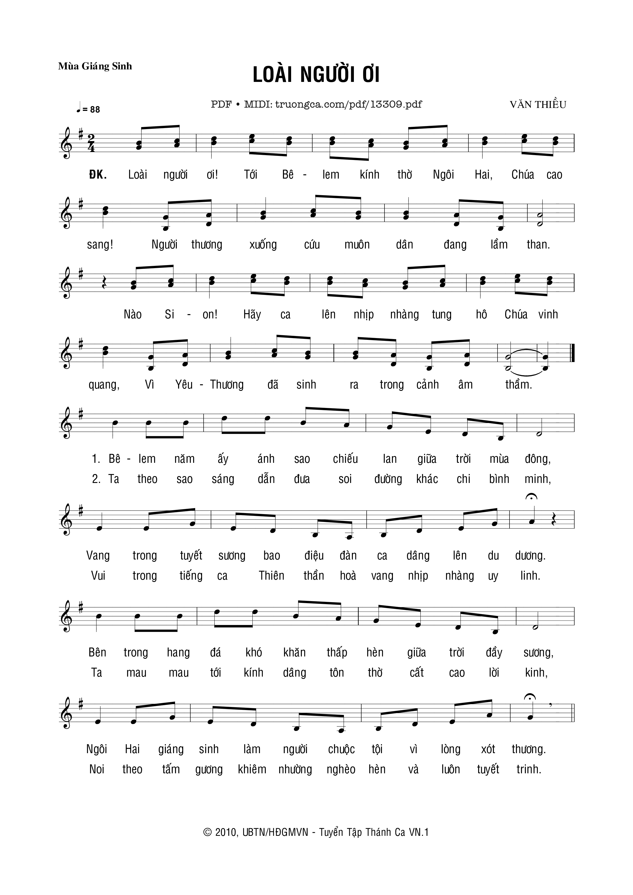 Sheet PDF of Loài Người ơi