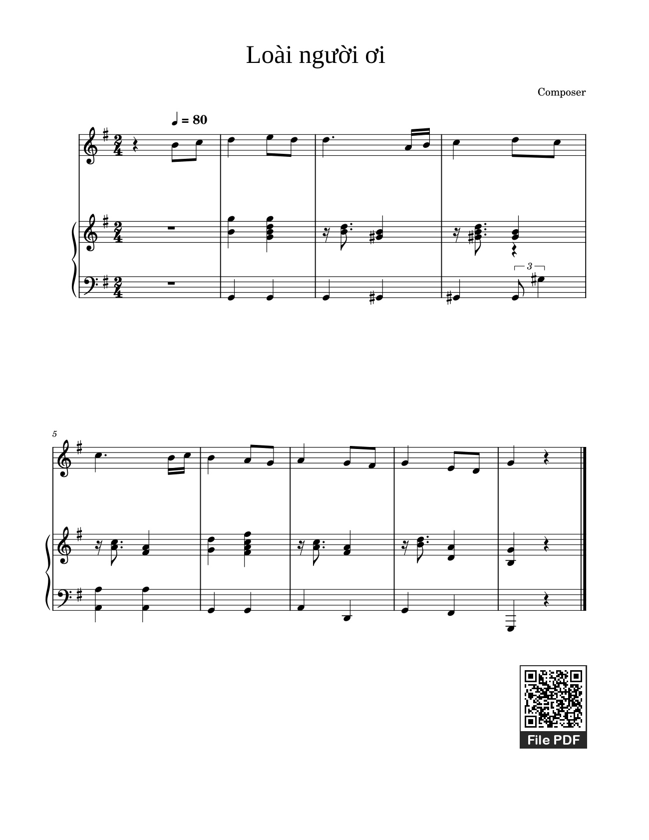 Page 2 of Sheet music PDF Loài Người ơi - Văn Thiều