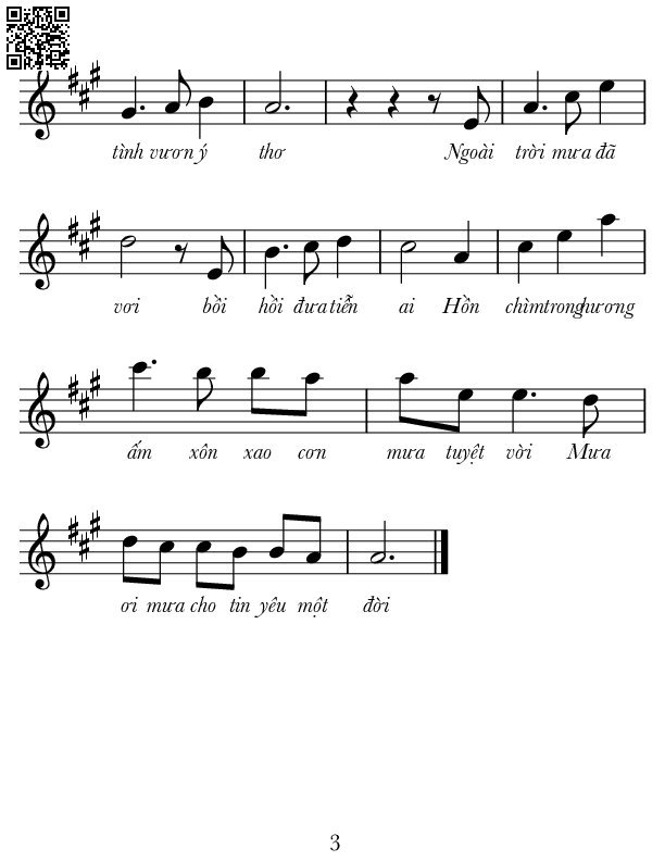 Page 3 of Sheet music PDF Cơn mưa tuyệt vời - Lê Tín Hương