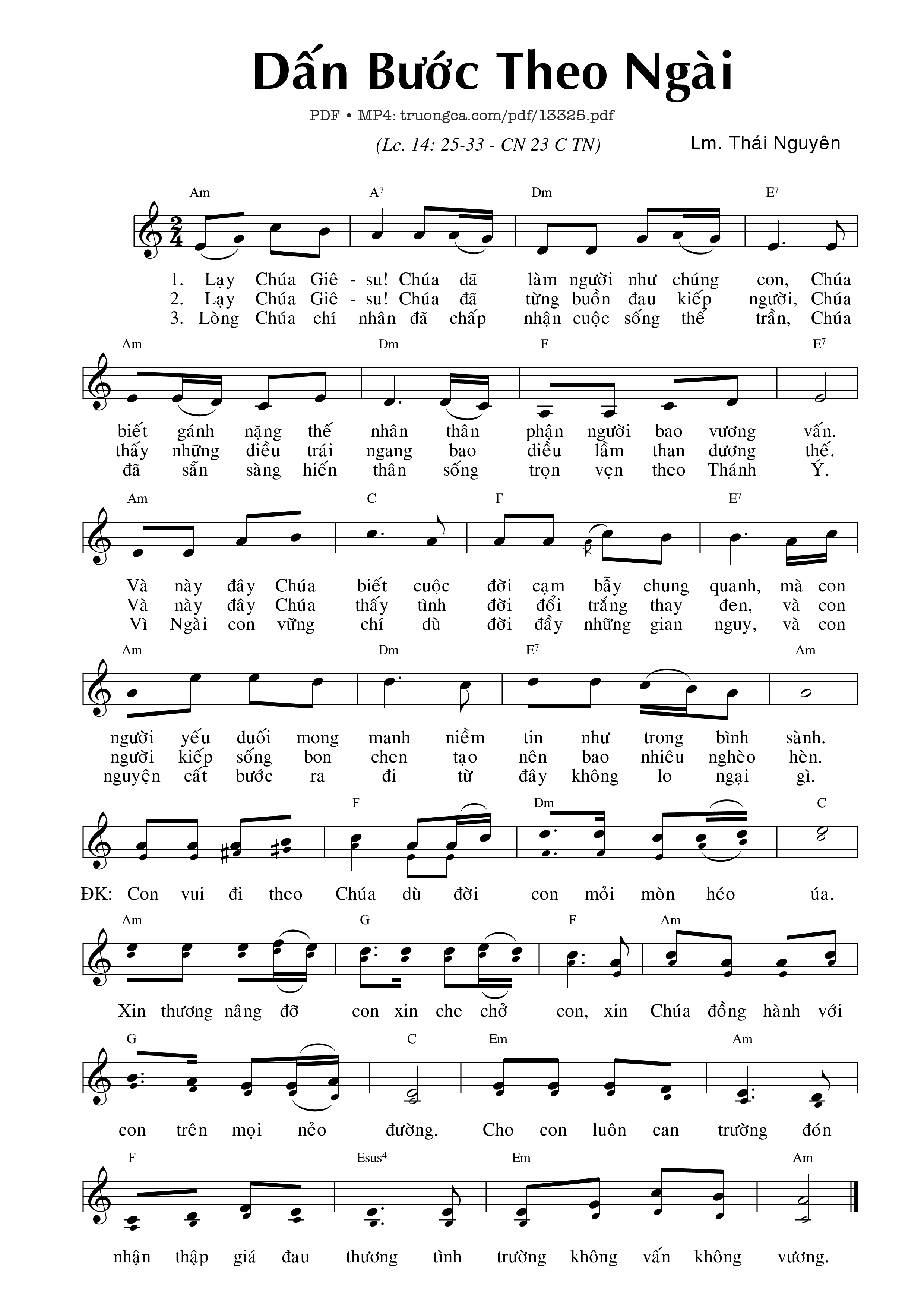 Sheet PDF of Dấn Bước Theo Ngài