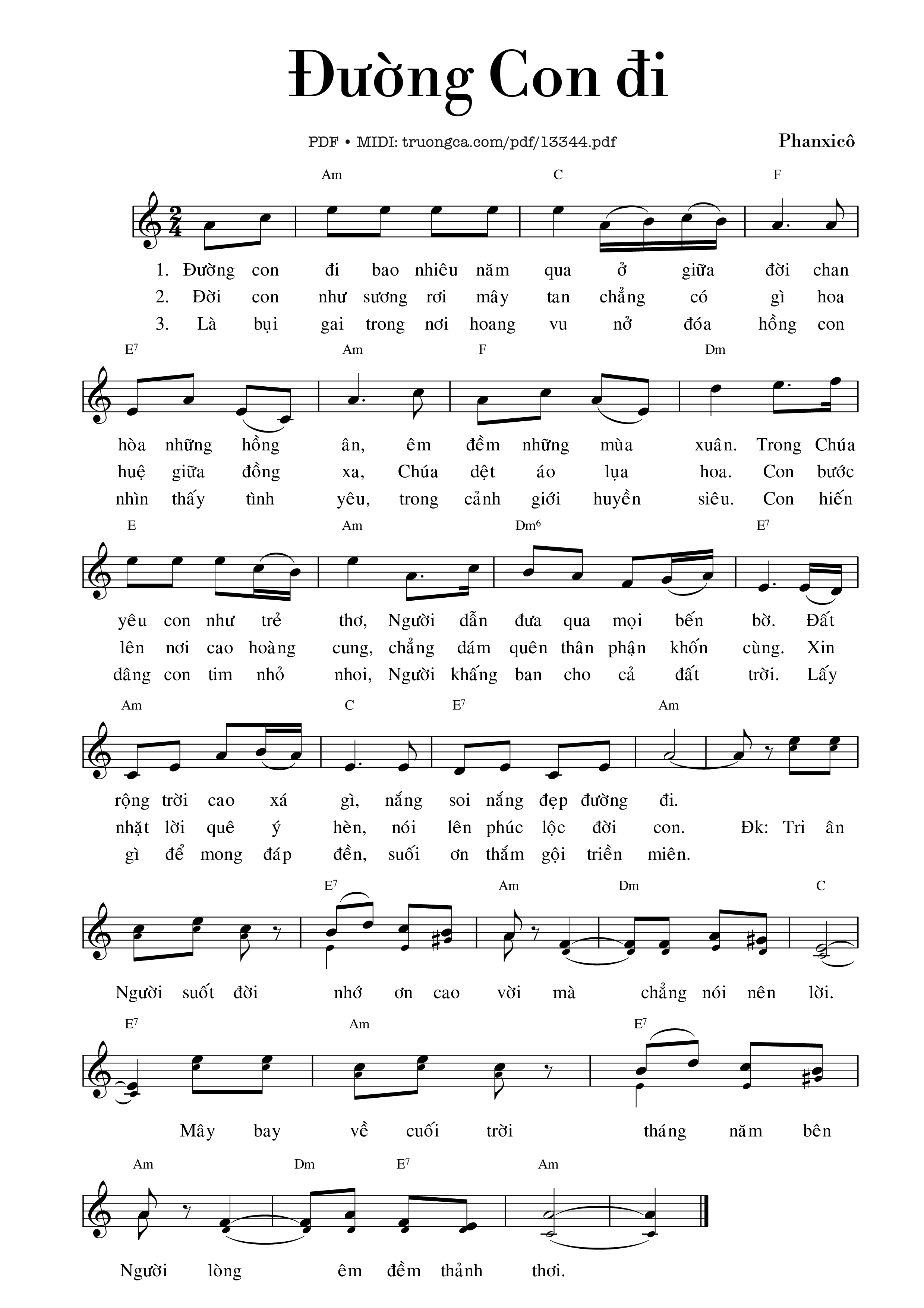 Sheet PDF of Đường Con đi