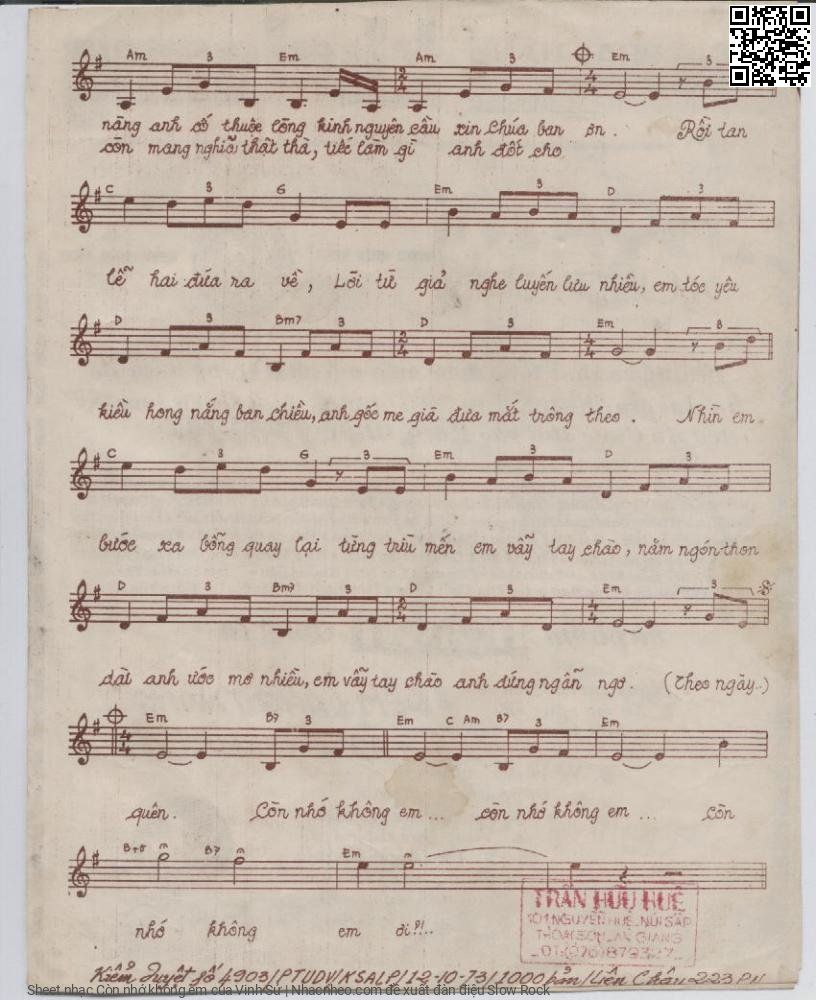 Page 3 of Sheet music PDF Còn nhớ không em - Vinh Sử