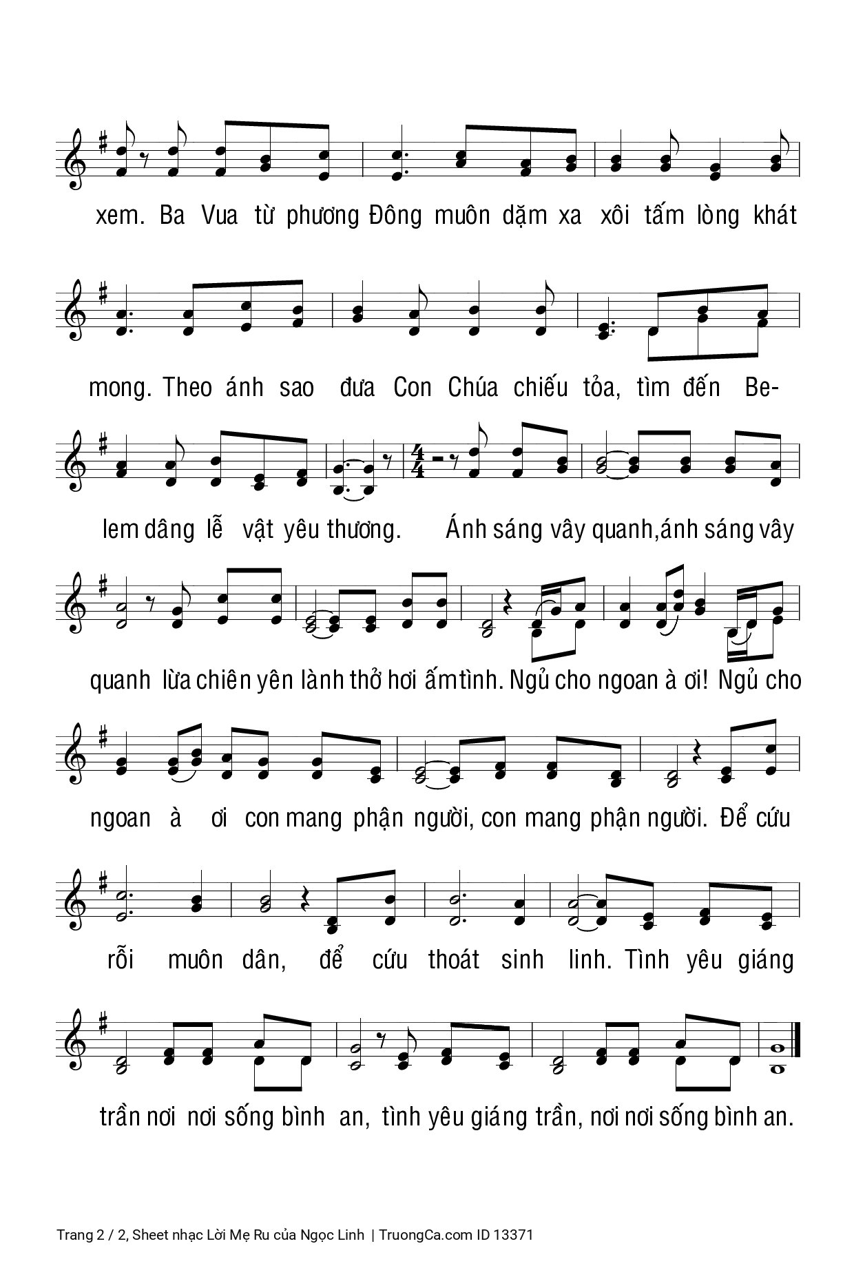 Nhắm mắt đi con nhắm mắt đi con kìa ngôi sao lạ chiếu trên bầu trời, Trang 2