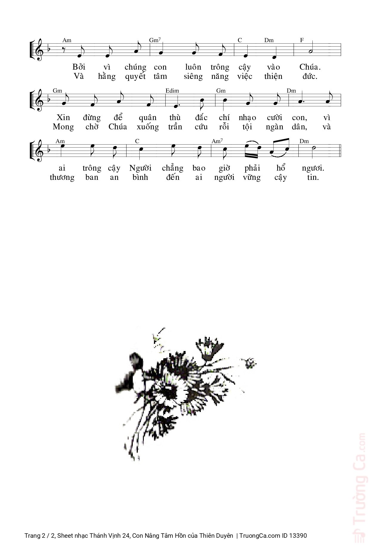 Page 2 of Sheet music PDF Thánh Vịnh 24, Con Nâng Tâm Hồn - Thiên Duyên