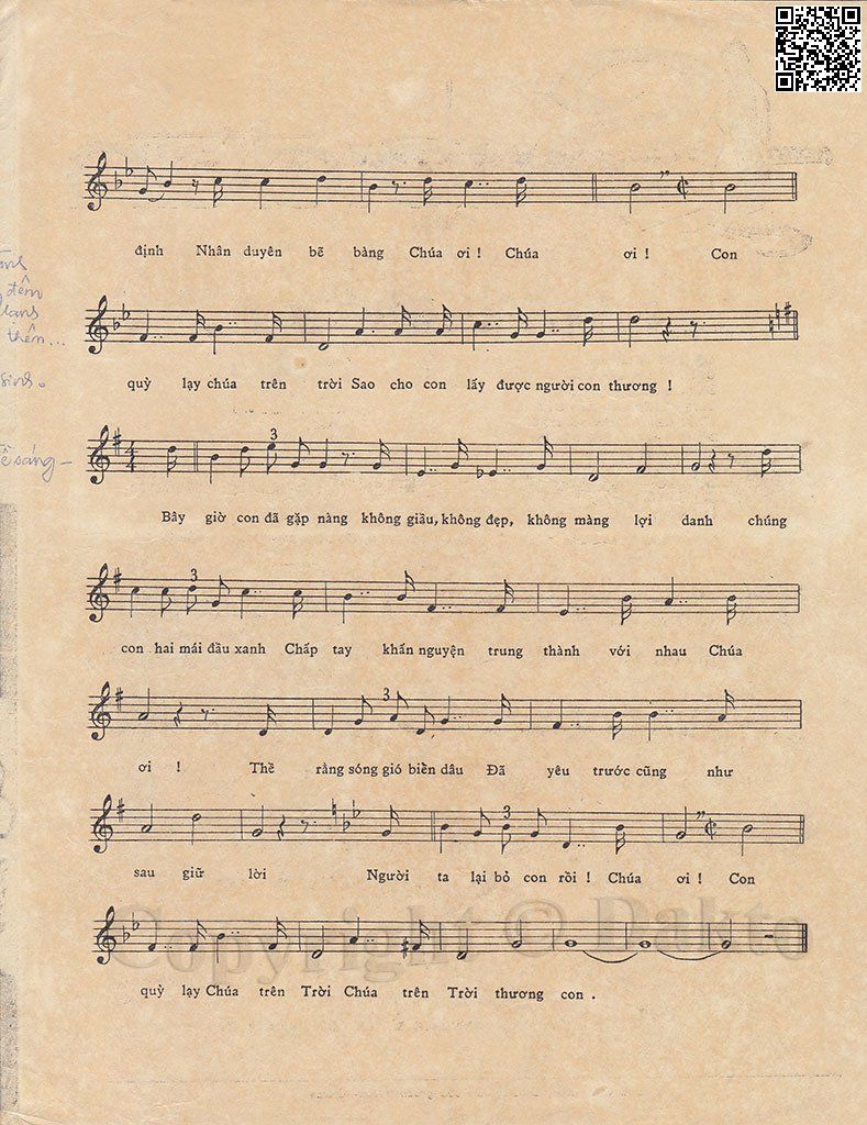Page 2 of Sheet music PDF Con quỳ lạy Chúa trên trời - Phạm Duy