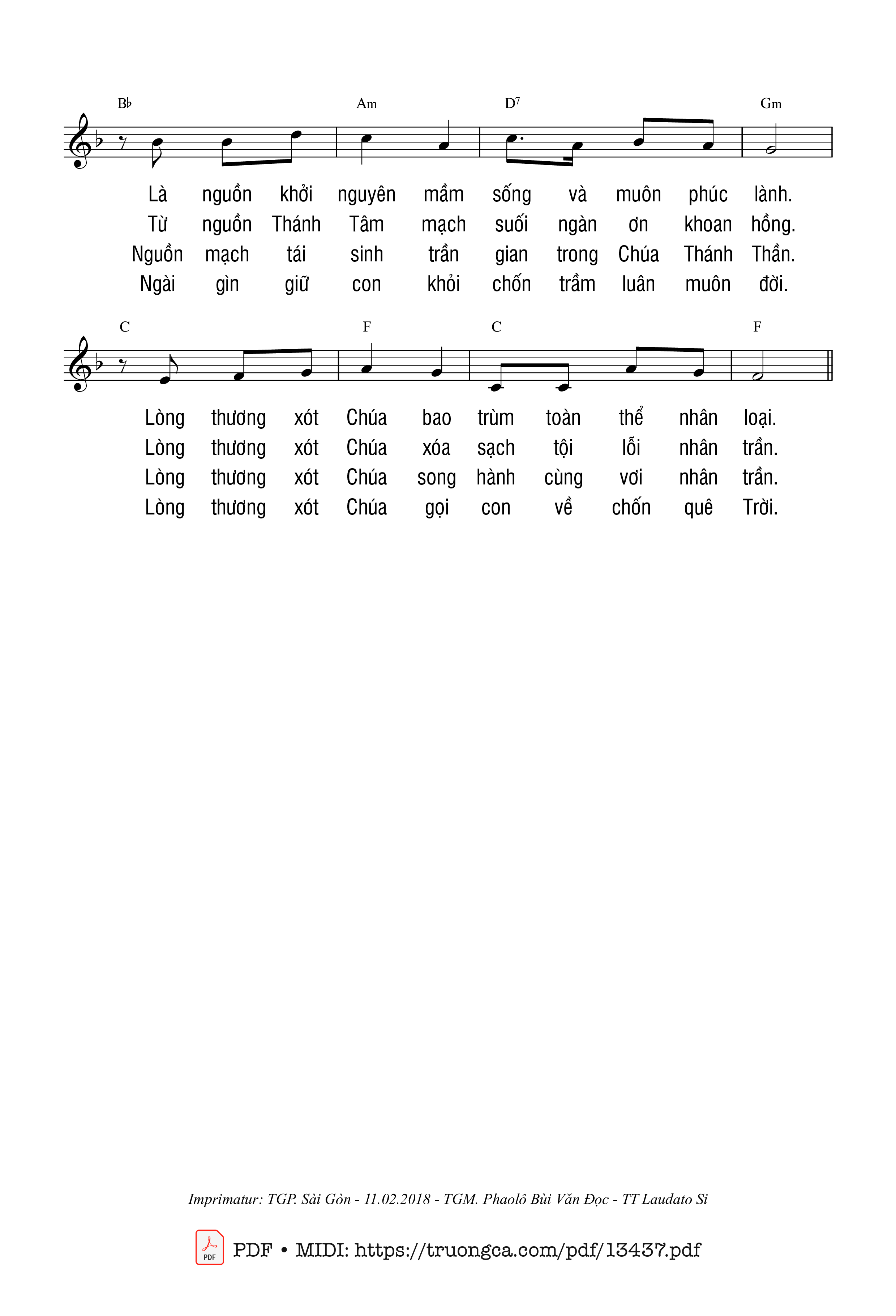 Page 2 of Sheet music PDF Tôn Vinh Lòng Thương Xót Chúa - Cao Huy Hoàng
