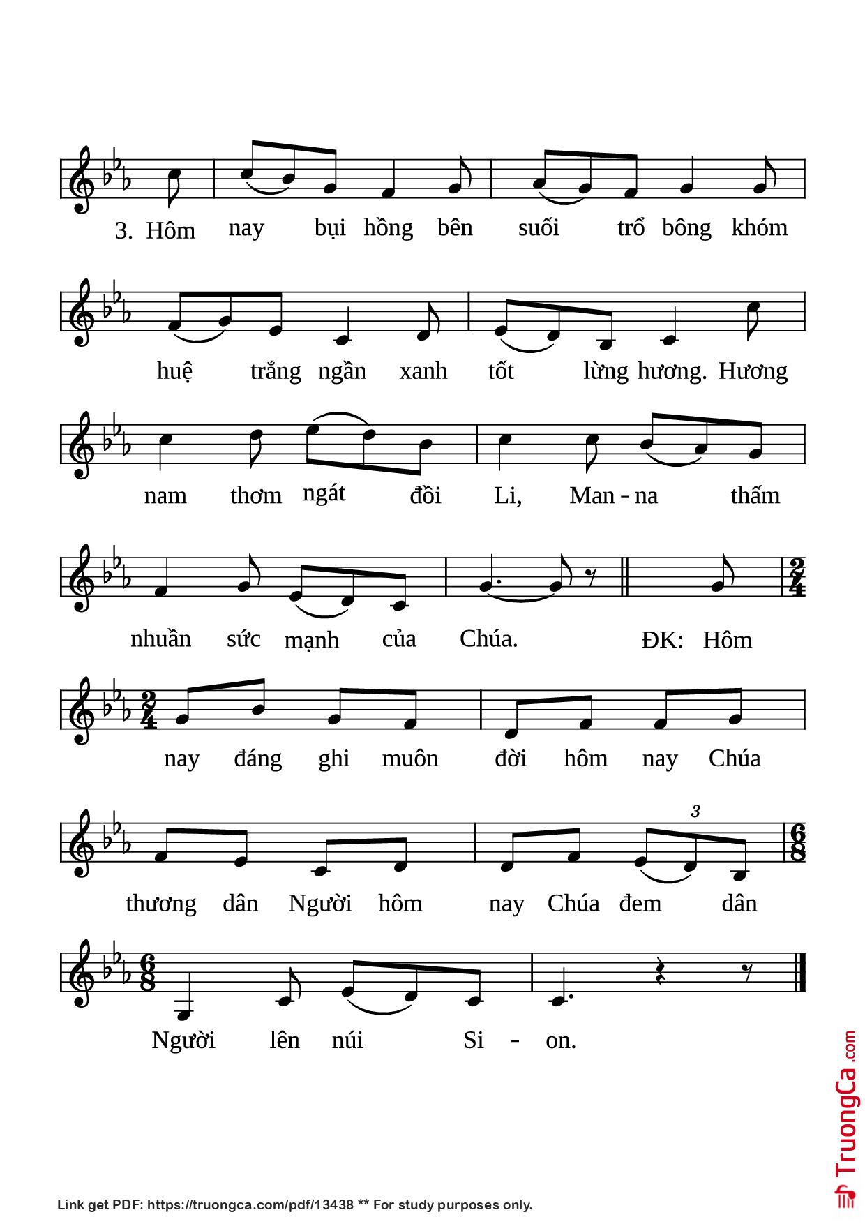 Page 3 of Sheet music PDF Lên Núi Sion - Hùng Lân