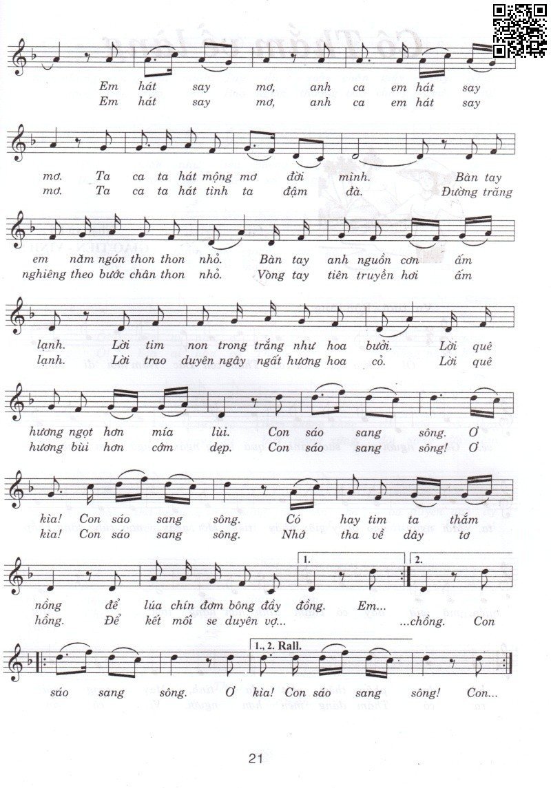 Page 2 of Sheet music PDF Con sáo sang sông - Phạm Minh Cảnh