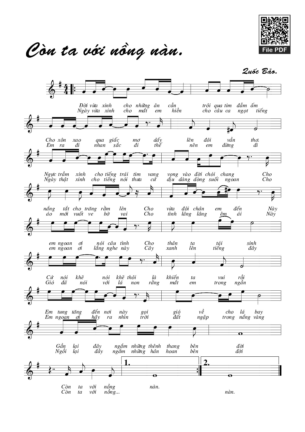 Còn ta với nồng nàn