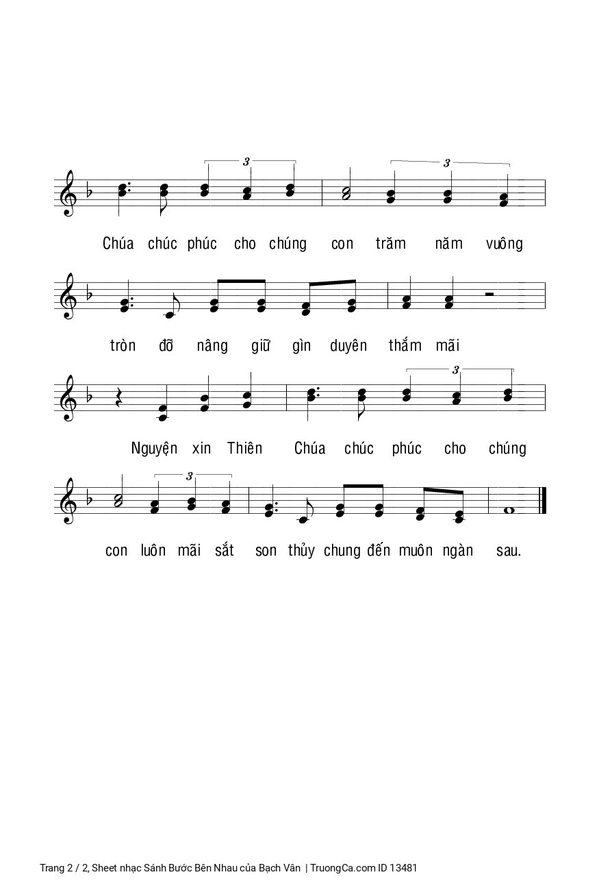 Page 2 of Sheet music PDF Sánh Bước Bên Nhau - Bạch Vân