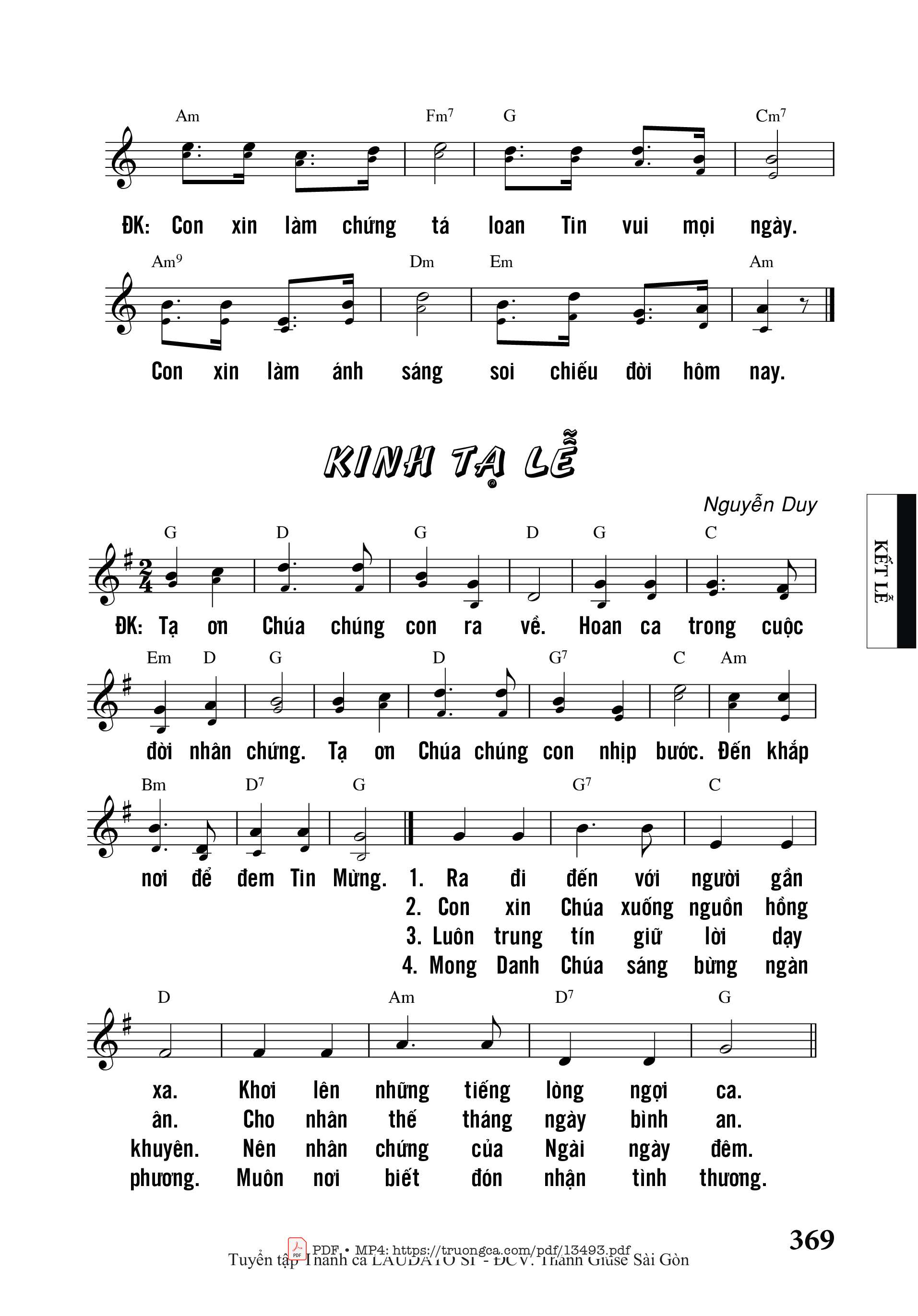 Page 2 of Sheet music PDF Con Xin Làm Chứng Tá - Sơn Ca Linh