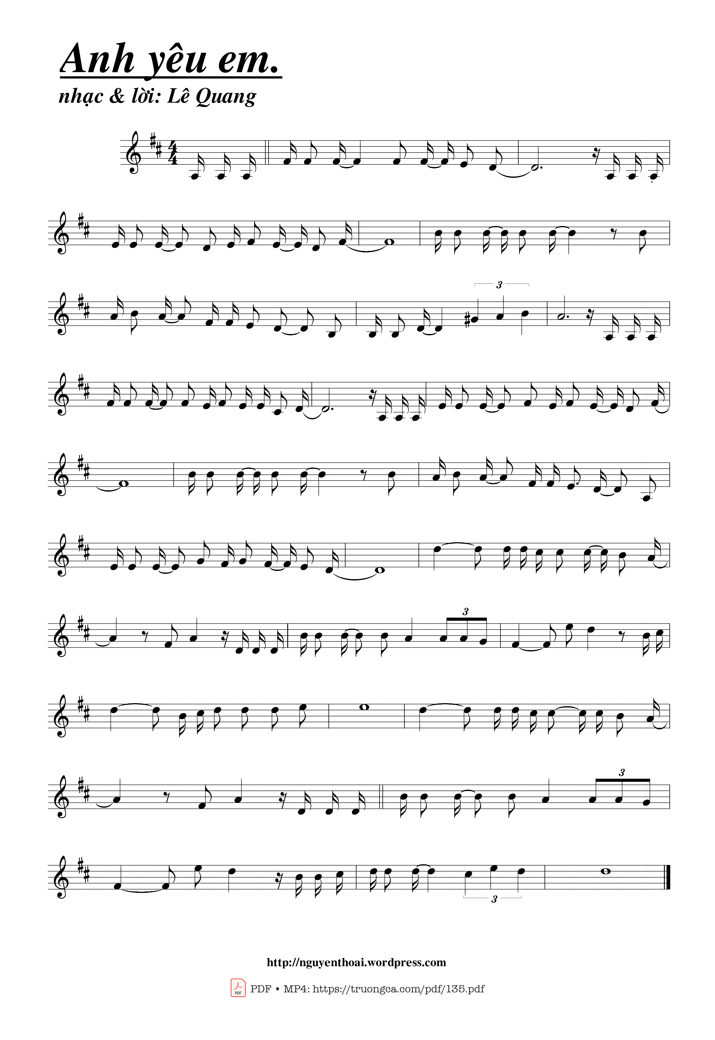 Page 2 of Sheet music PDF Anh yêu em - Lê Quang