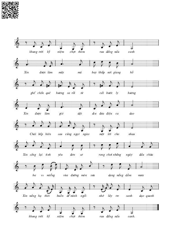 Page 2 of Sheet music PDF Còn thương rau đắng mọc sau hè - Bắc Sơn