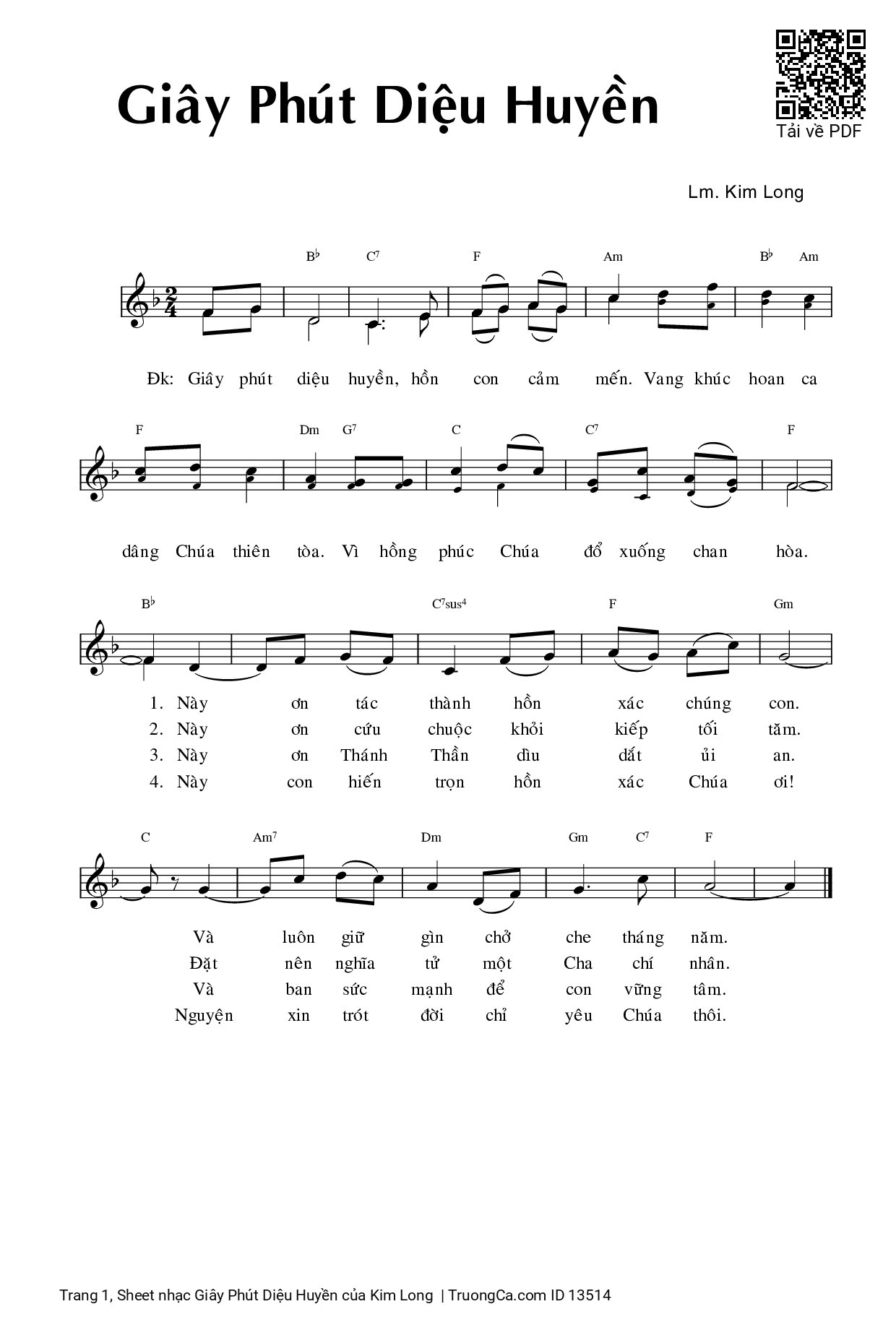 Sheet PDF of Giây Phút Diệu Huyền