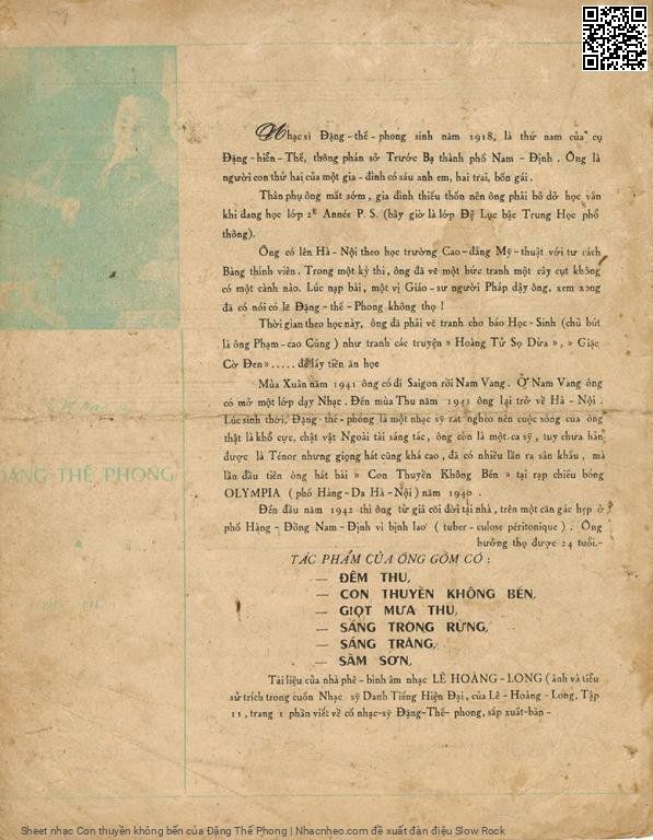 Page 4 of Sheet music PDF Con thuyền không bến - Đặng Thế Phong