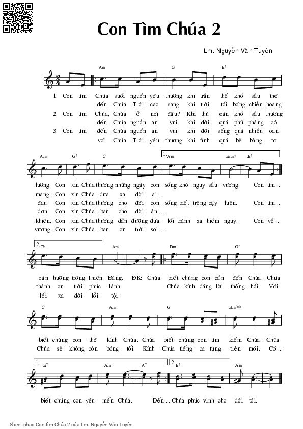 Sheet PDF of Con tìm Chúa 2