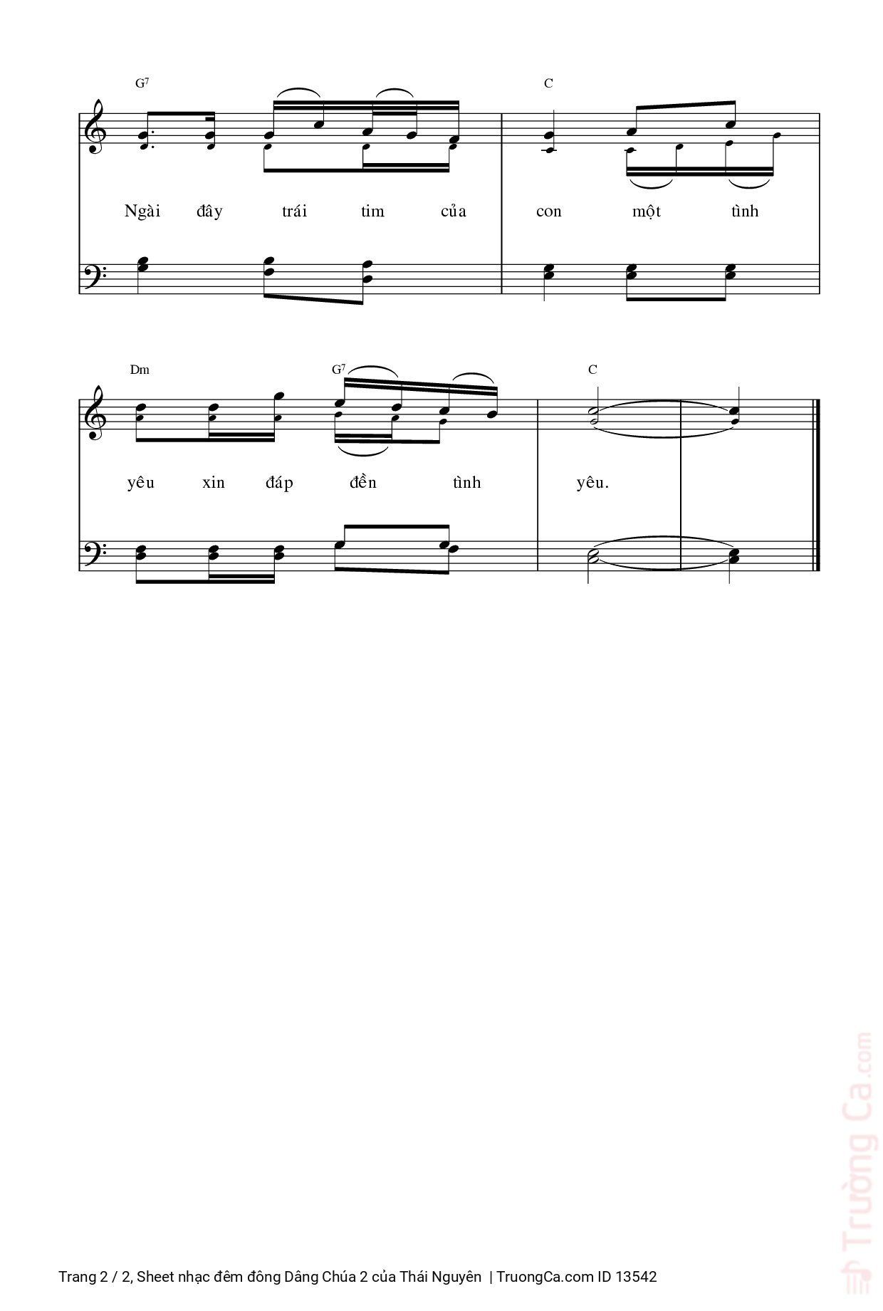 Page 2 of Sheet music PDF đêm đông Dâng Chúa 2 - Thái Nguyên