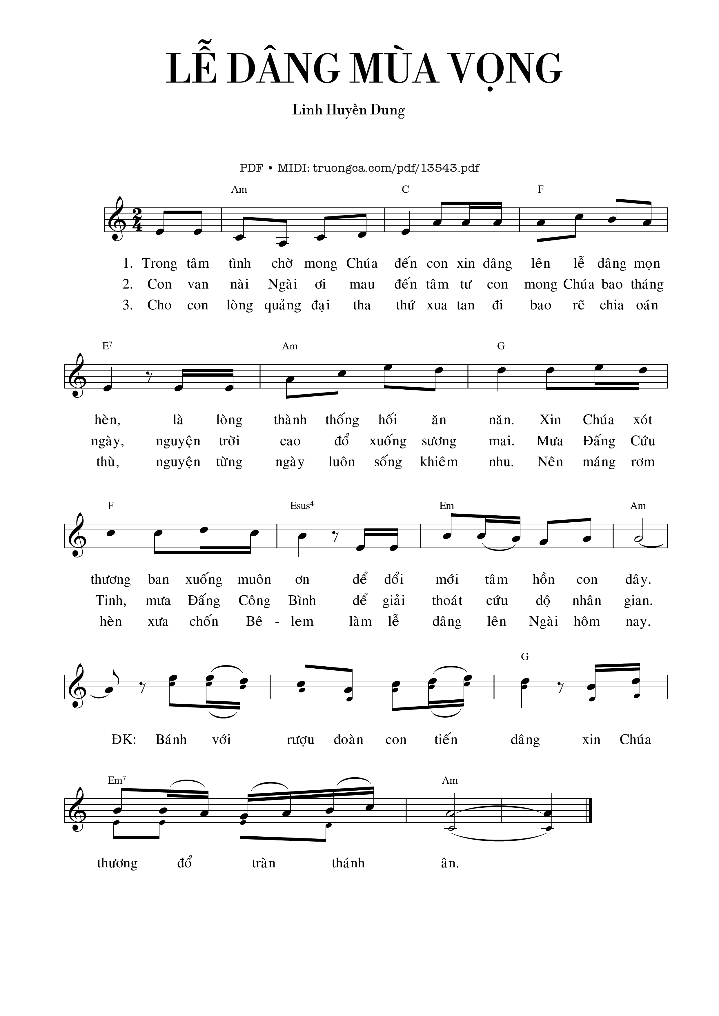 Sheet PDF of Lễ Dâng Mùa Vọng