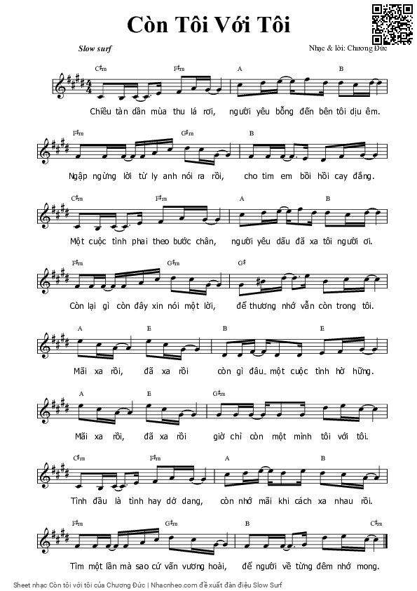 Page 1 of Sheet music PDF Còn tôi với tôi - Chương Đức