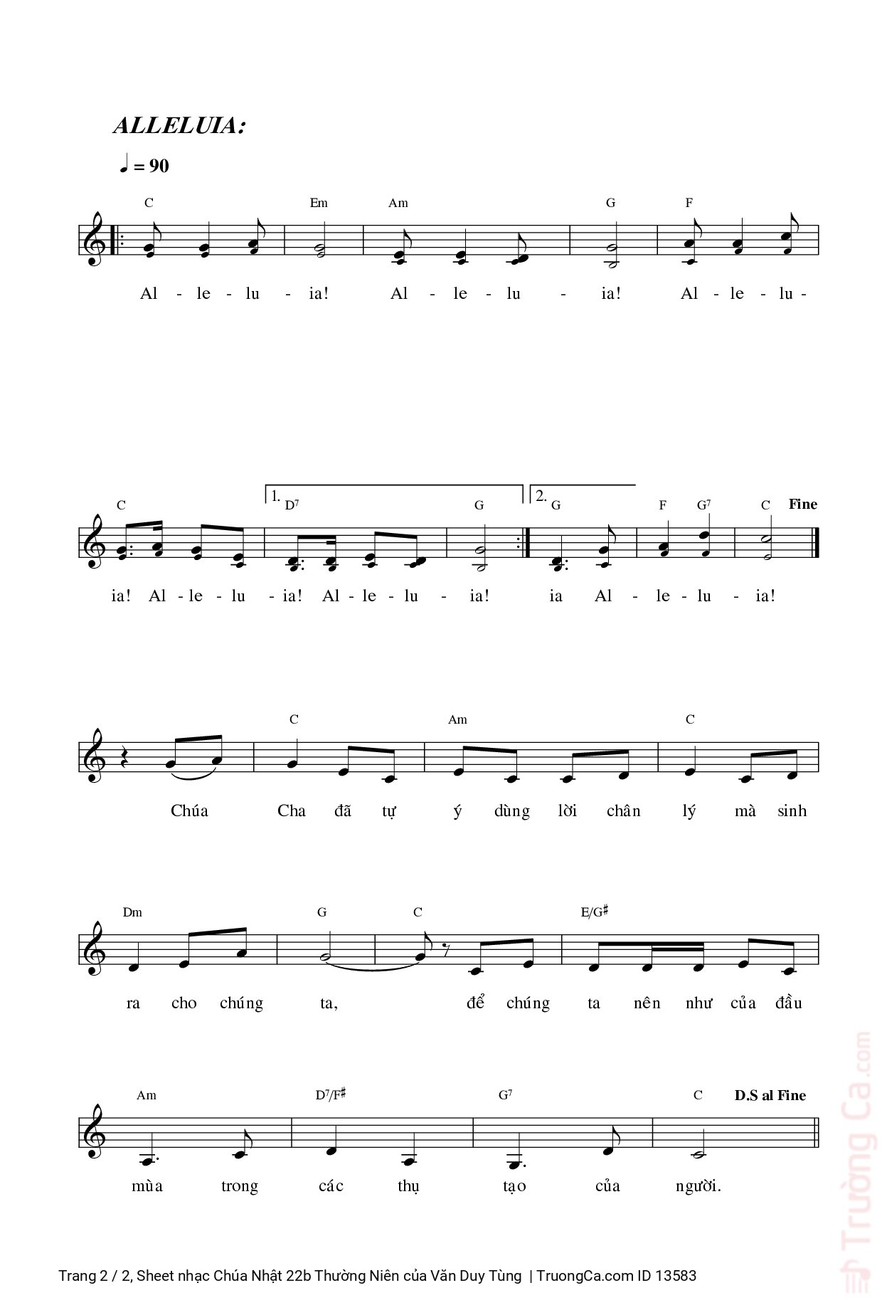 Page 2 of Sheet music PDF Chúa Nhật 22b Thường Niên - Văn Duy Tùng