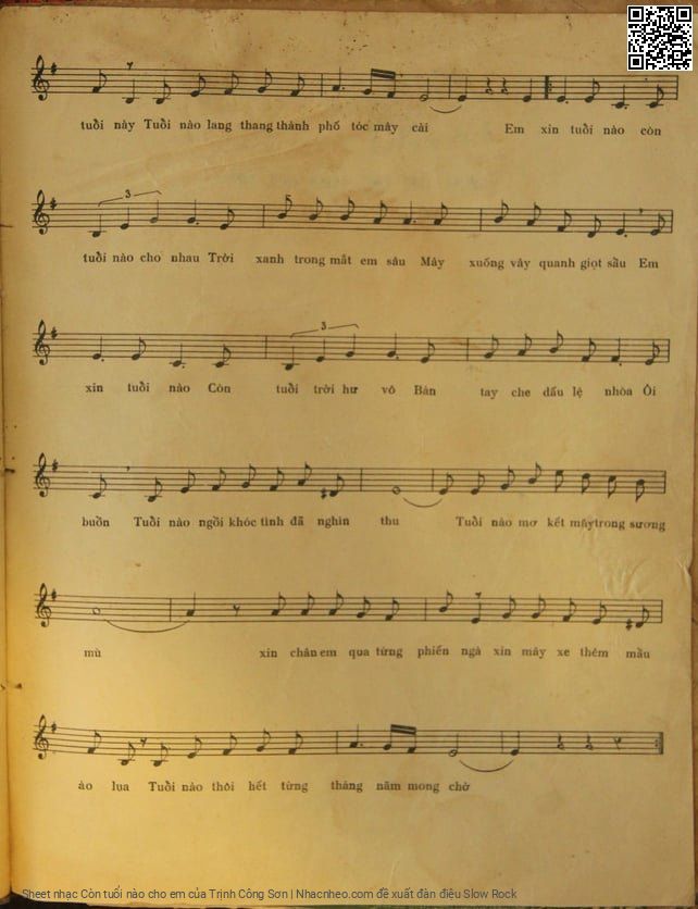 Page 3 of Sheet music PDF Còn tuổi nào cho em - Trịnh Công Sơn