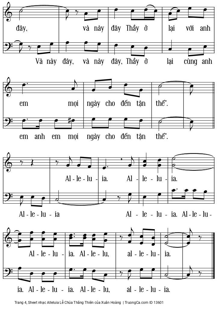 Page 4 of Sheet music PDF Alleluia Lễ Chúa Thăng Thiên - Xuân Hoàng