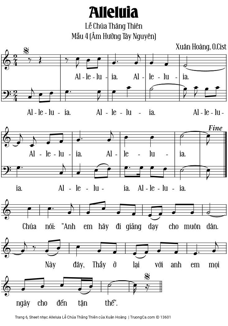 Page 6 of Sheet music PDF Alleluia Lễ Chúa Thăng Thiên - Xuân Hoàng