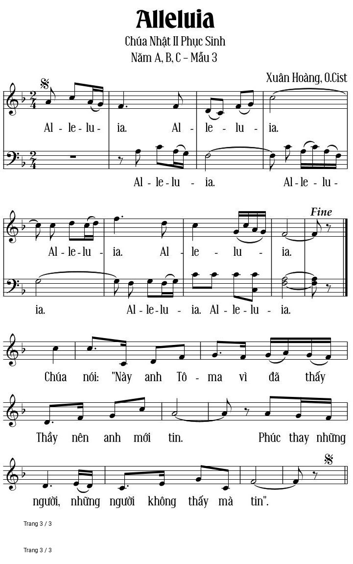 Ca khúc Nhạc sĩ Xuân Hoàng 🌾 Thông tin chuẩn nhận dùng trong phụng vụ Công Giáo Alleluia amp Tung Hô Tin Mừng, Trang 4