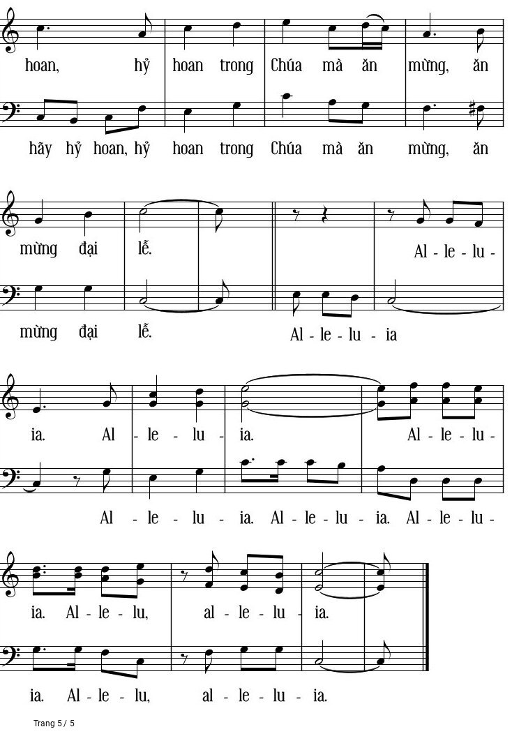 Page 5 of Sheet music PDF Alleluia đại Lễ Phục Sinh - Xuân Hoàng